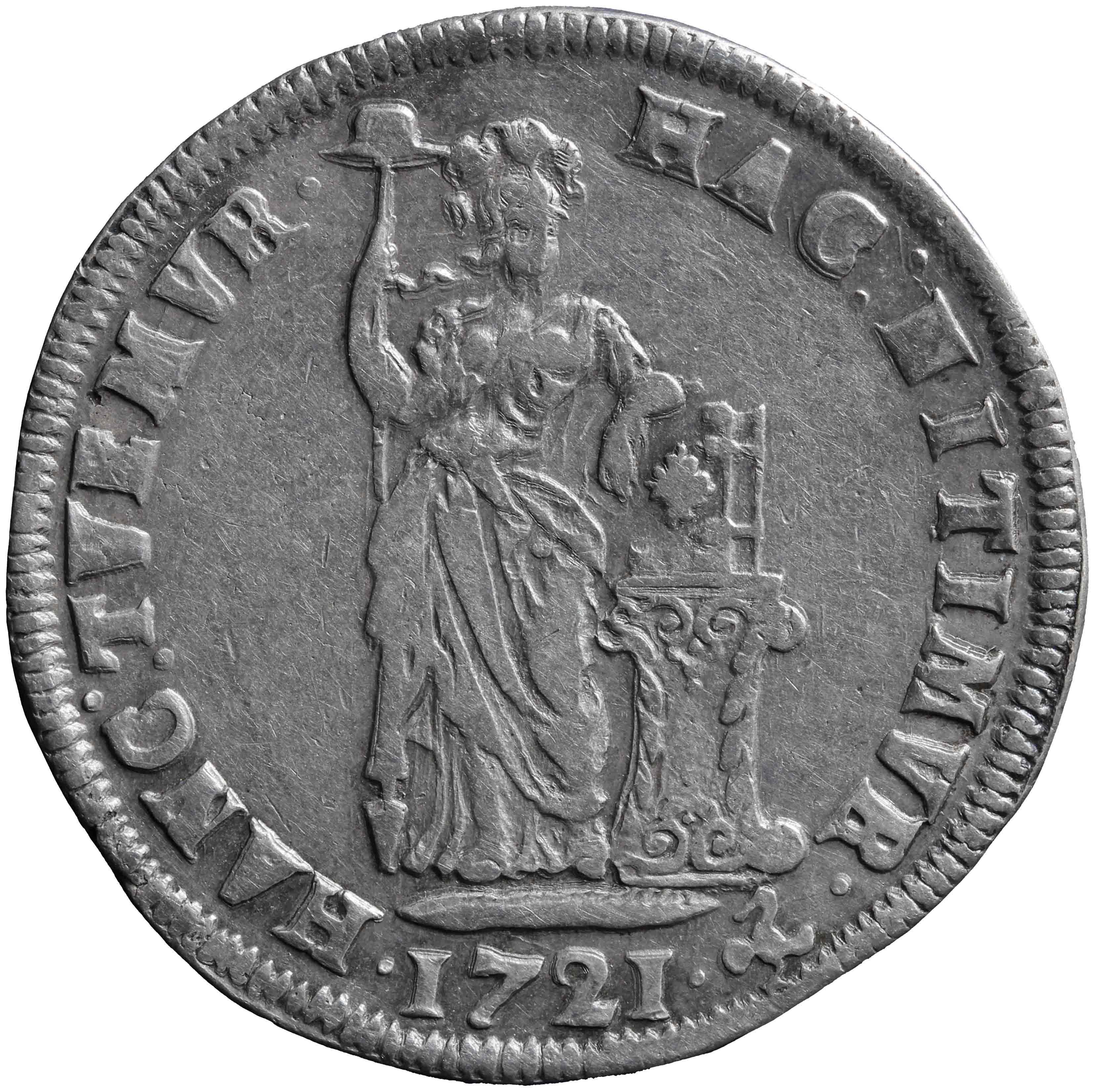 Afbeelding van de voorzijde. Generaliteits drie gulden. Inventarisnummer:NM-07190