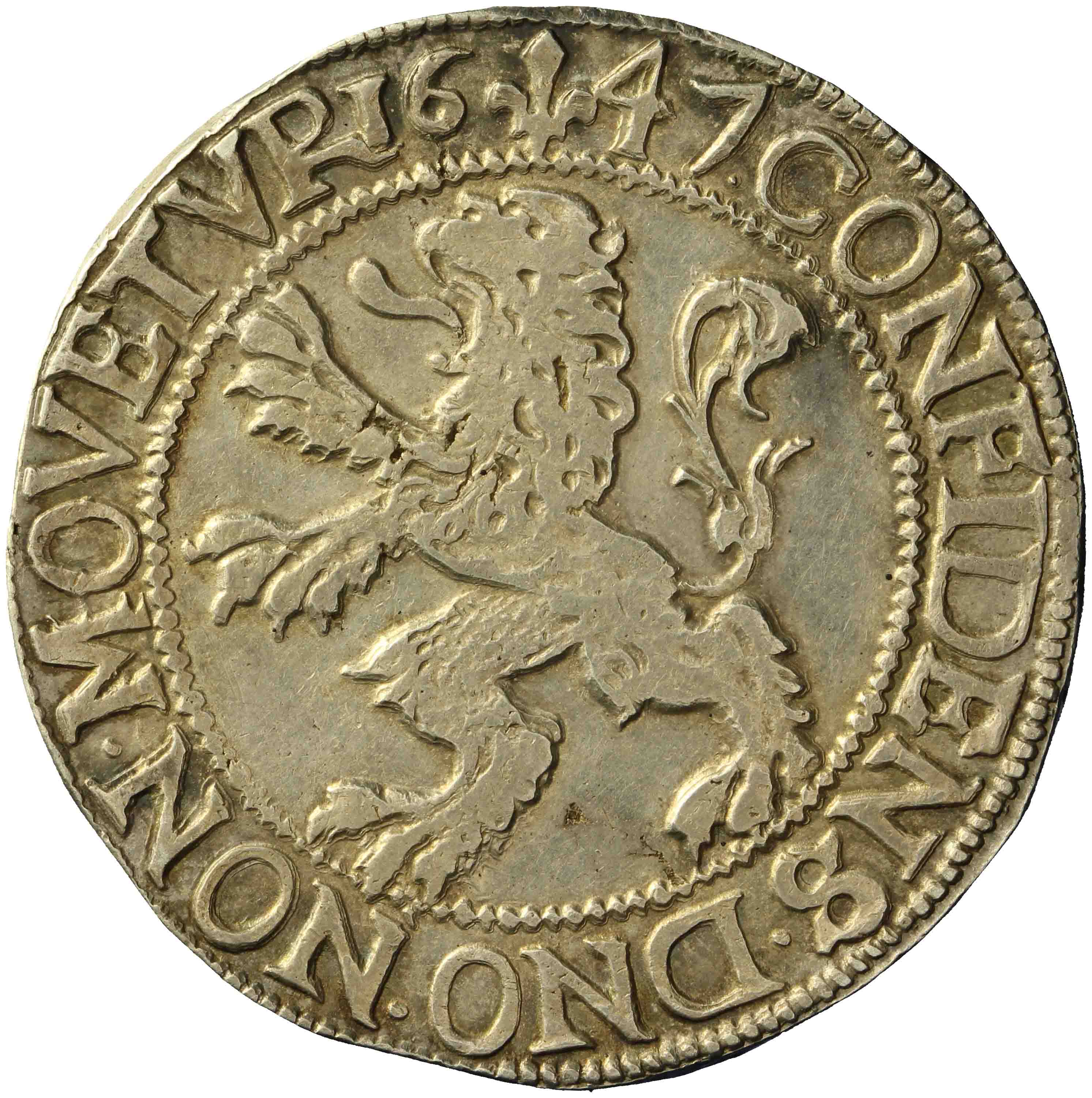 Afbeelding van de keerzijde. leeuwendaalder. Inventarisnummer:NM-07771
