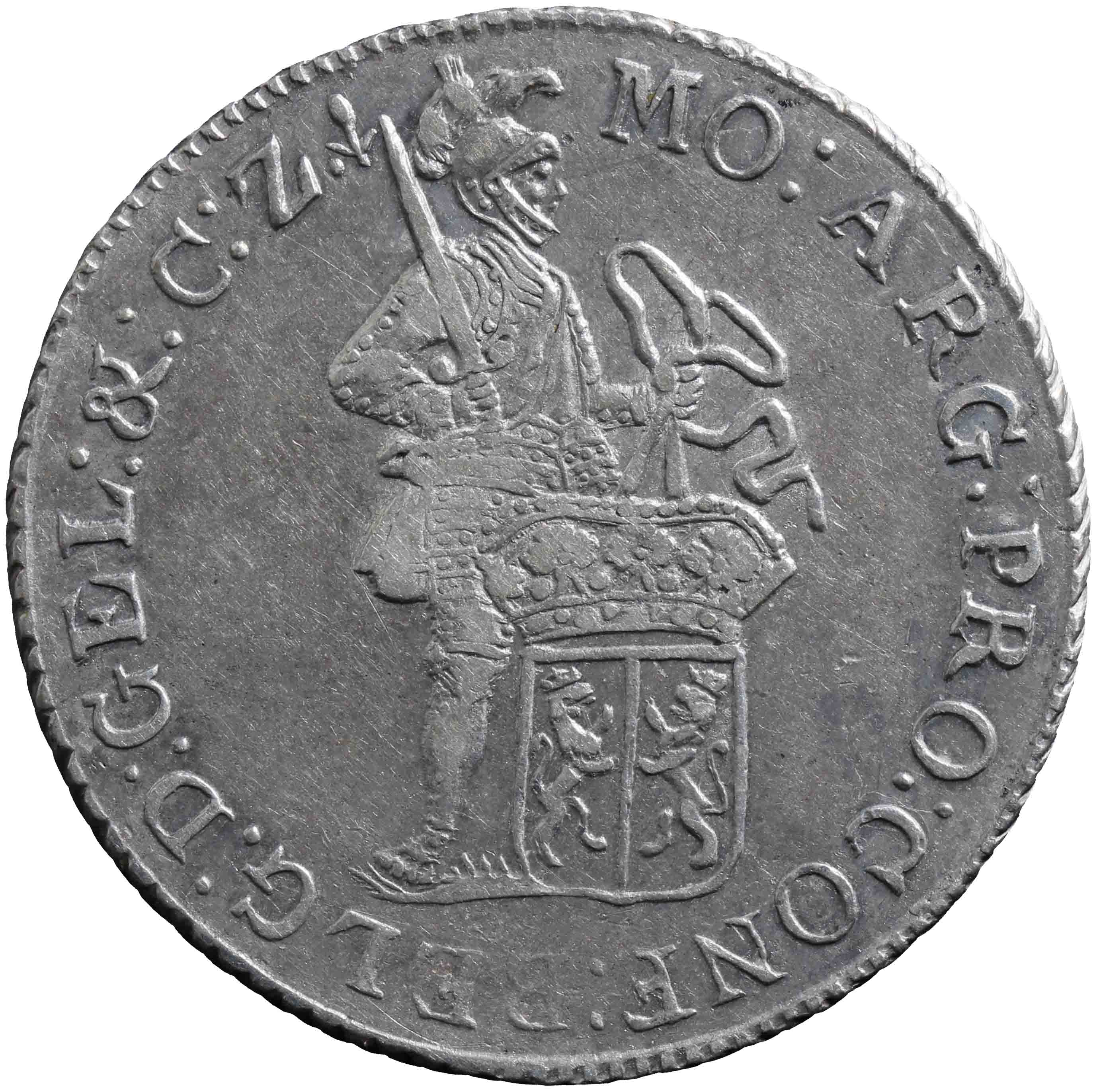 Afbeelding van de voorzijde. zilveren dukaat. Inventarisnummer:NM-08629