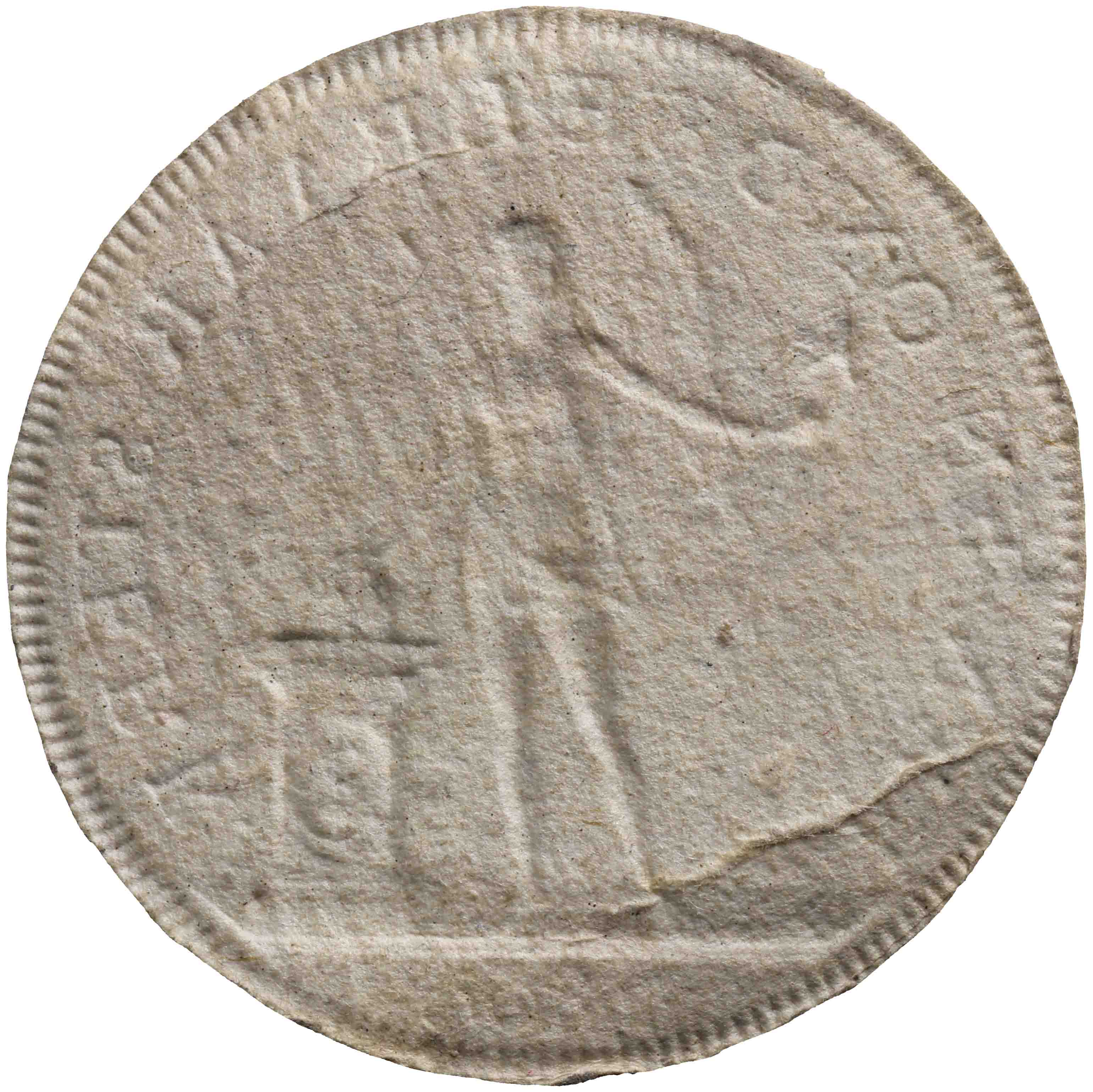 Afbeelding van de keerzijde. drie gulden. Inventarisnummer:NM-08642