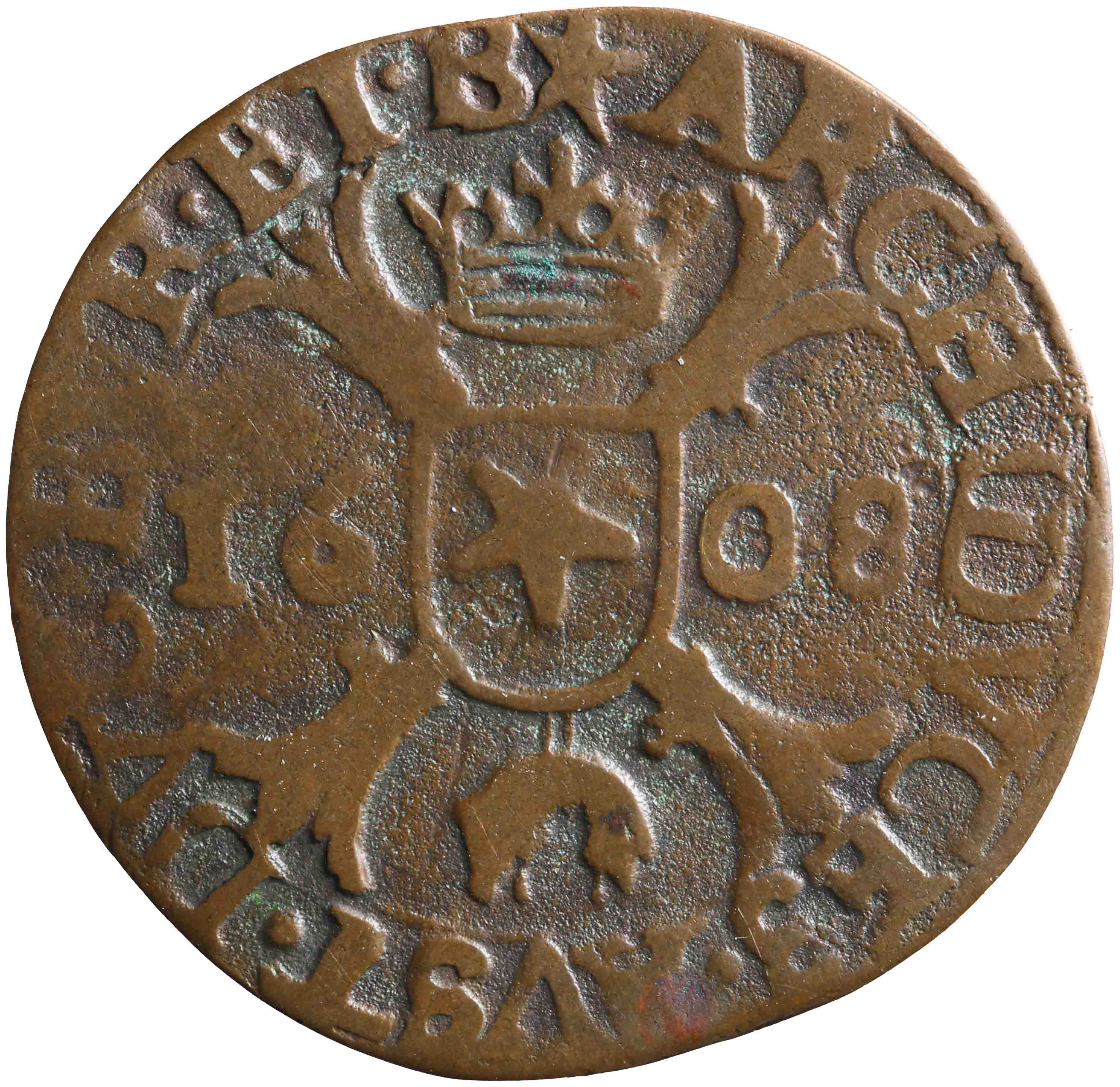 Afbeelding van de keerzijde. oord. Inventarisnummer:nm-16662