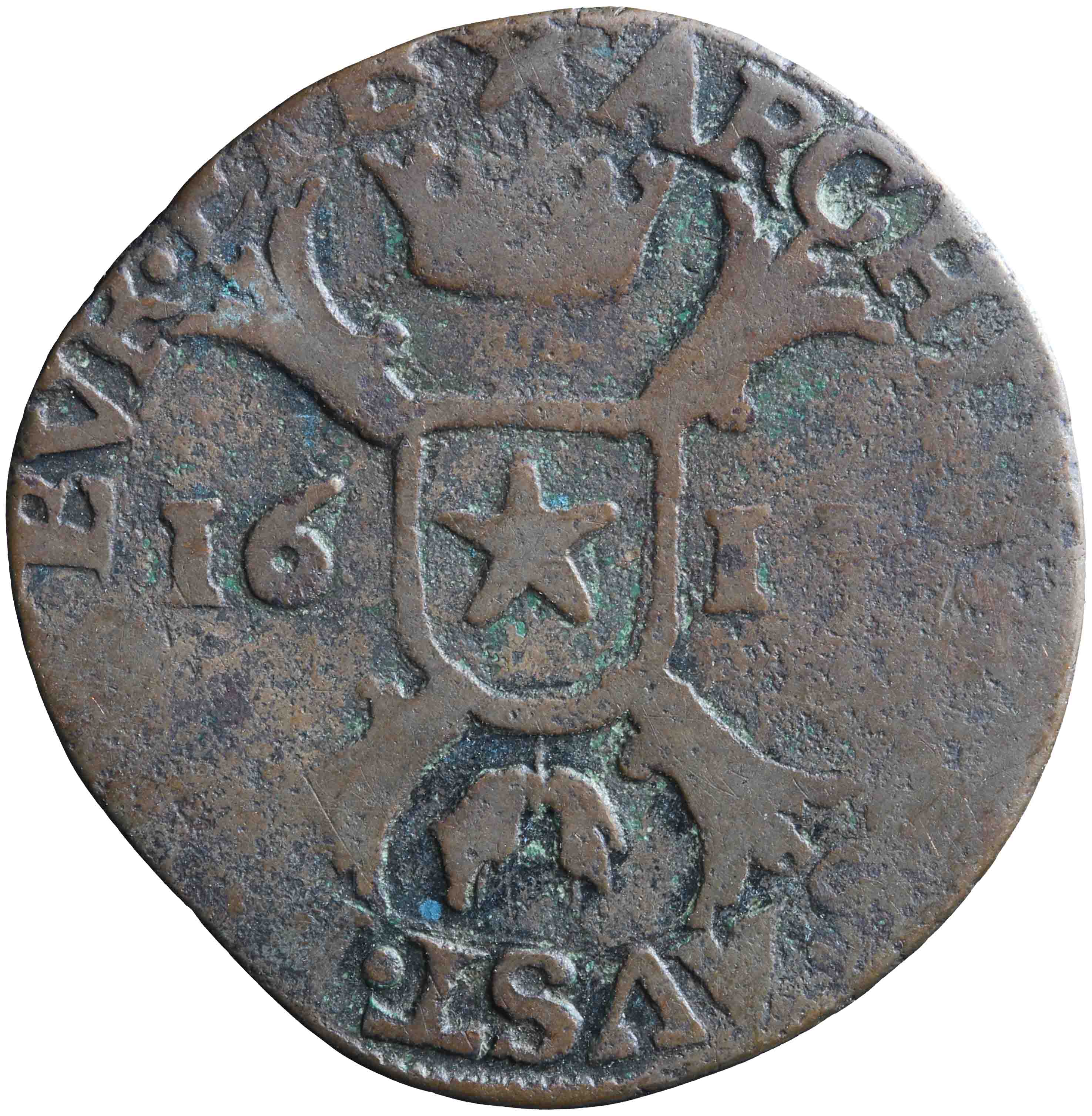 Afbeelding van de keerzijde. oord. Inventarisnummer:NM-16664
