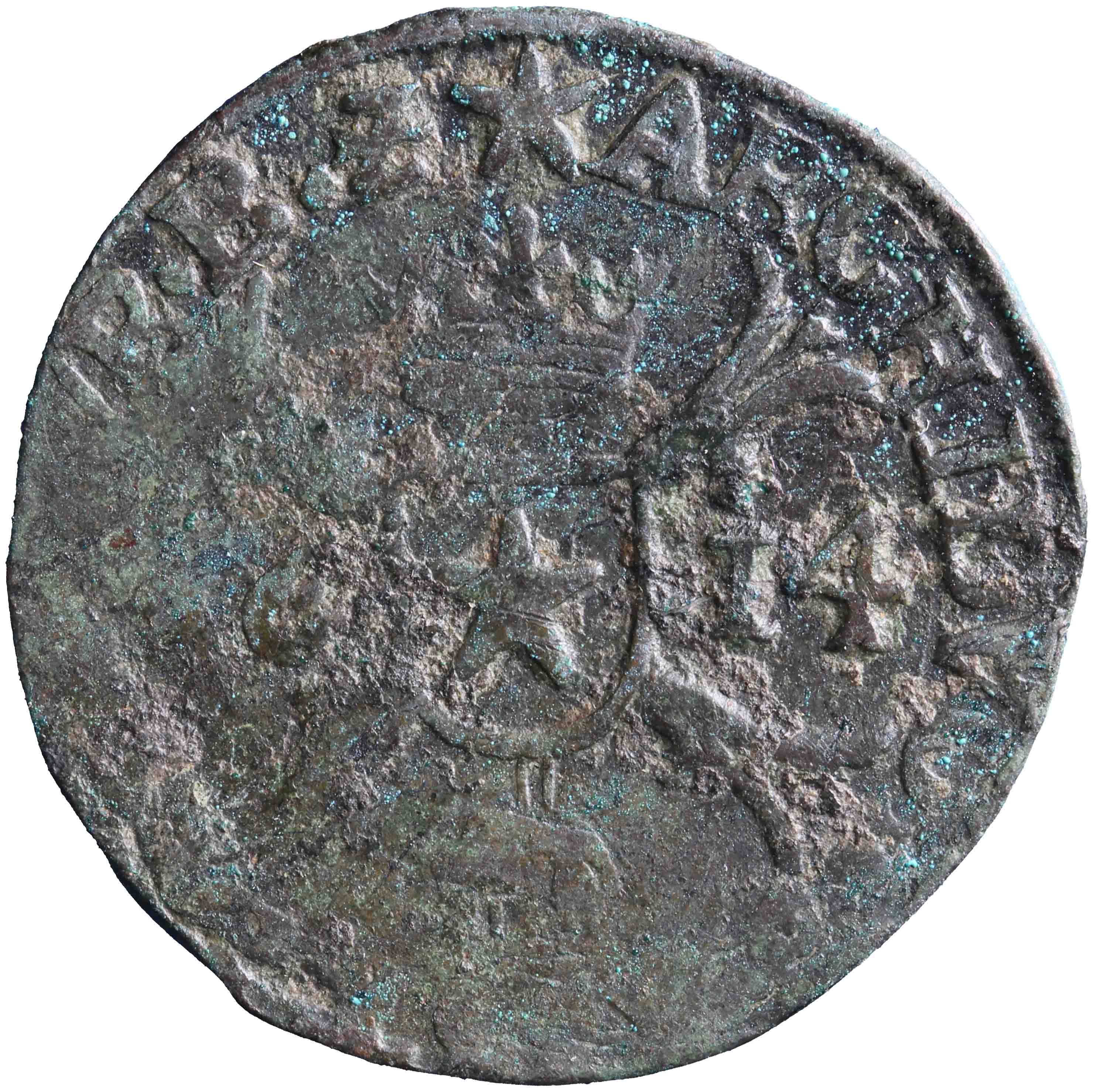 Afbeelding van de keerzijde. oord. Inventarisnummer:NM-16665