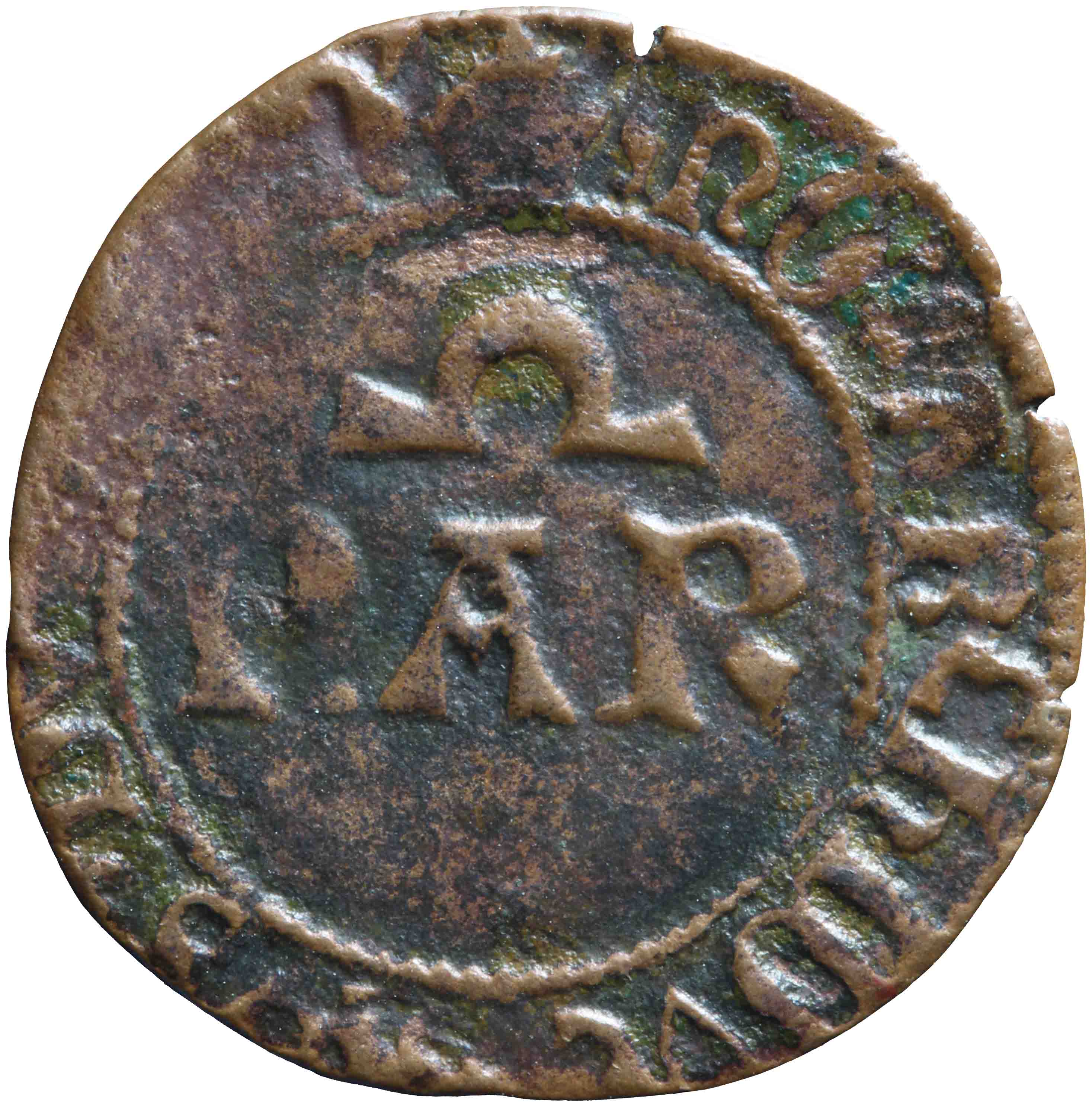 Afbeelding van de voorzijde. Naamse maille. Inventarisnummer:NM-16666