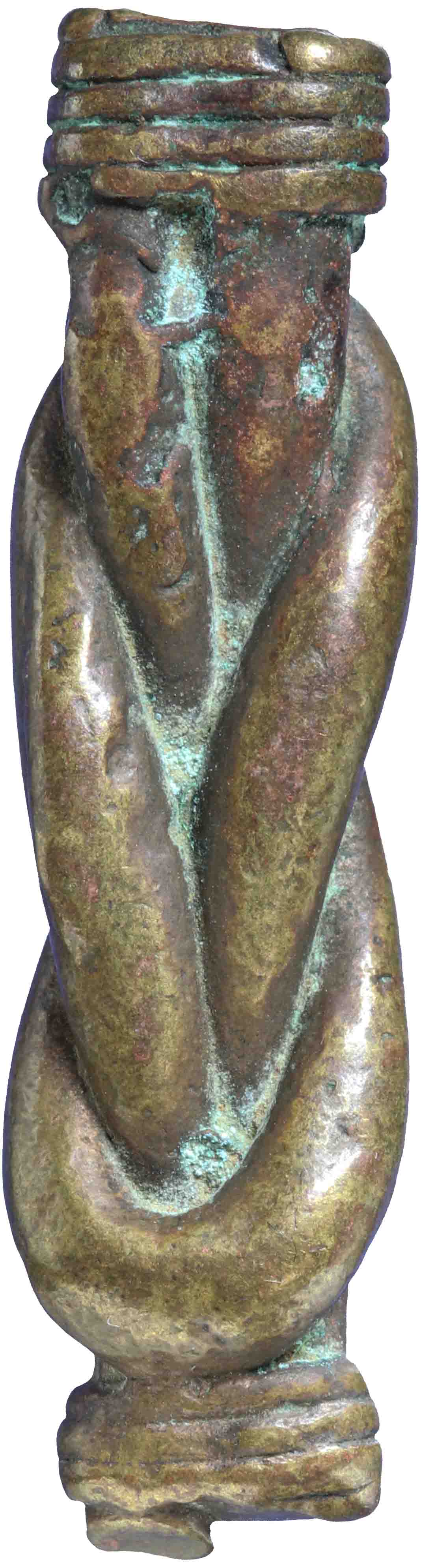 Afbeelding van de keerzijde. stukje vlechtwerk. Inventarisnummer:NV-03640