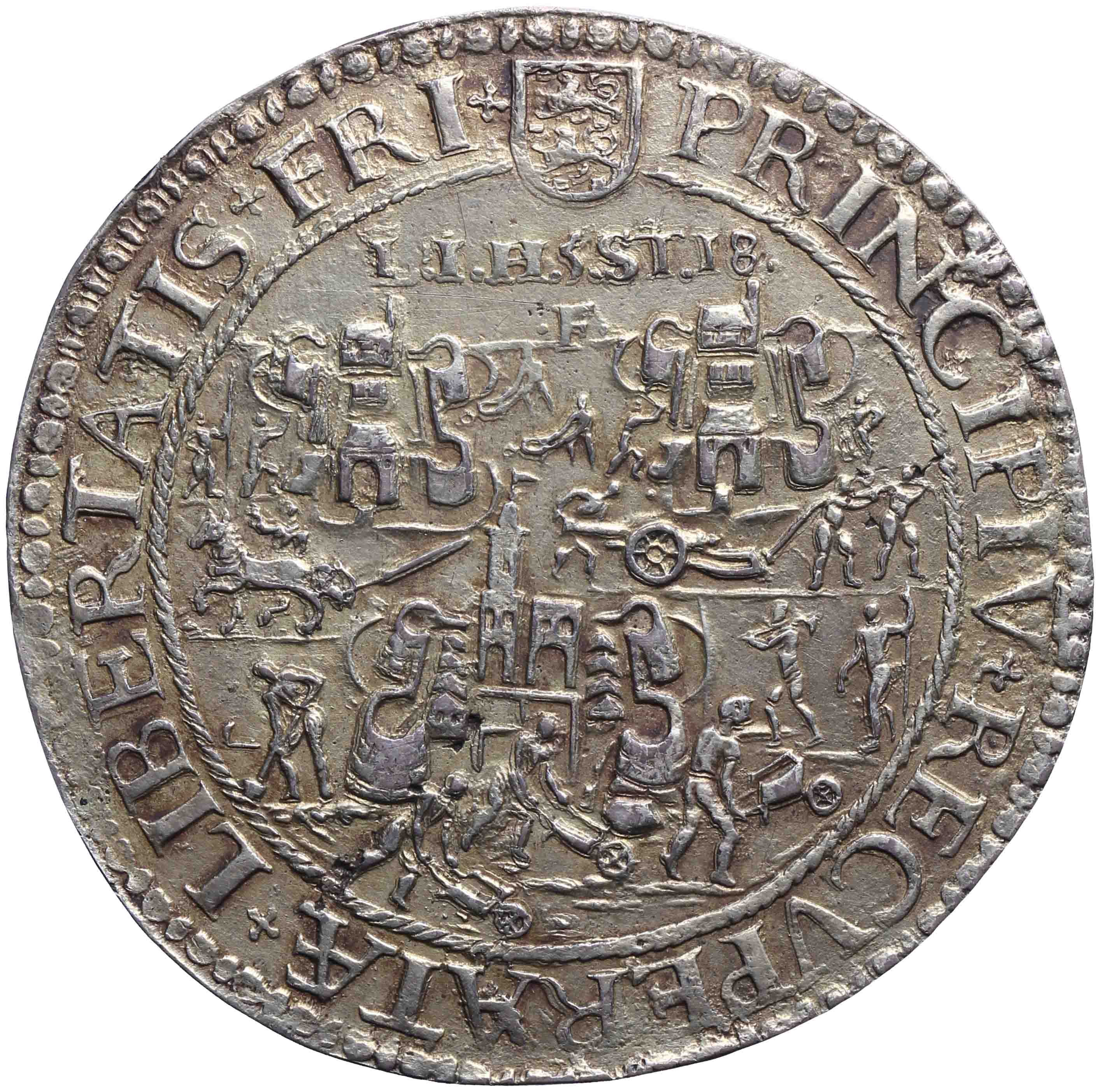 Afbeelding van de keerzijde. Het slechten van de forten te Leeuwarden, Harlingen en Stavoren. Inventarisnummer:PE-00638