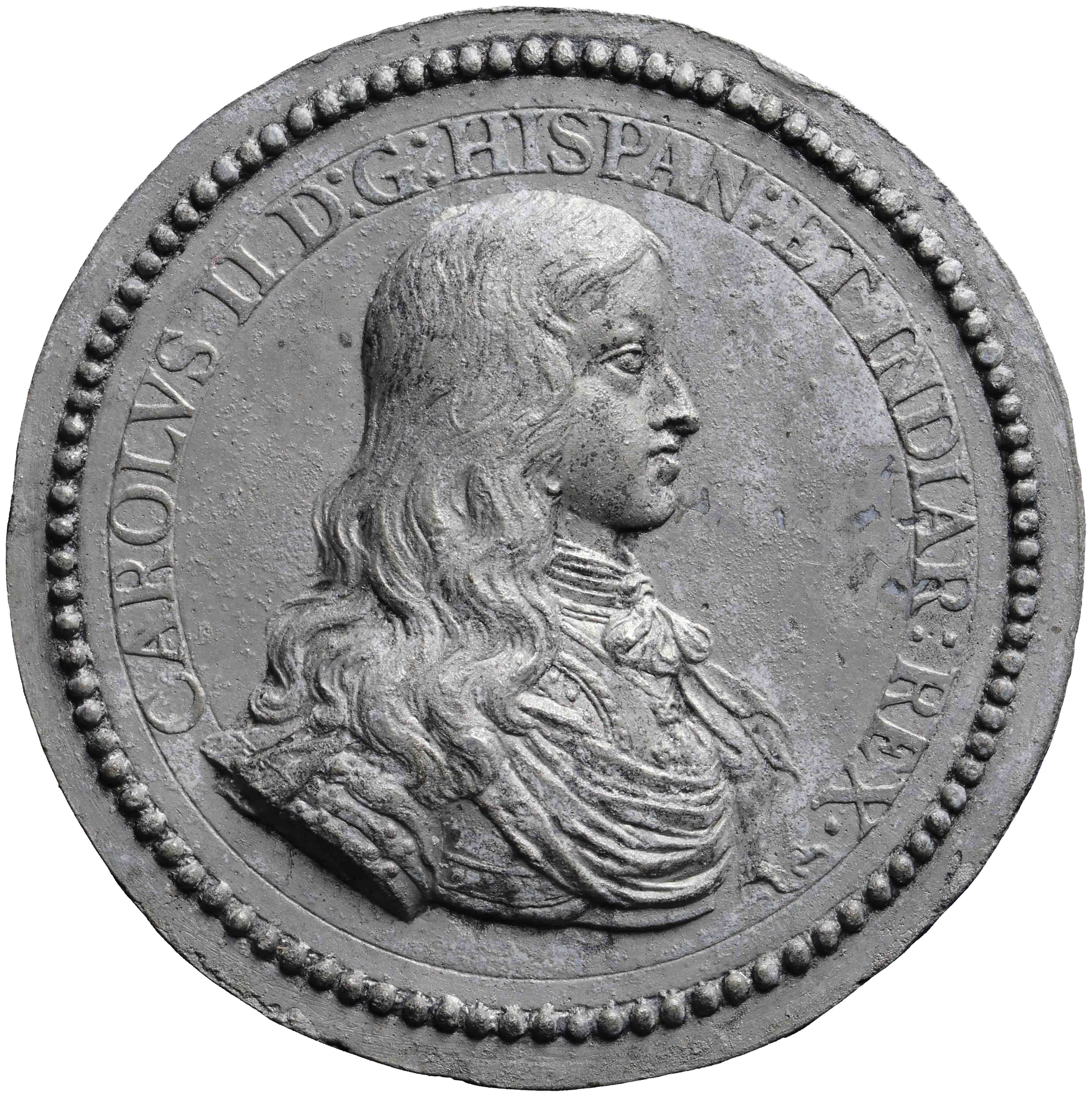 Image of the obverse. Huwelijk van Karel II, koning van Spanje, en Anna, paltsgravin van Neuburg. Inventory number:PE-02722