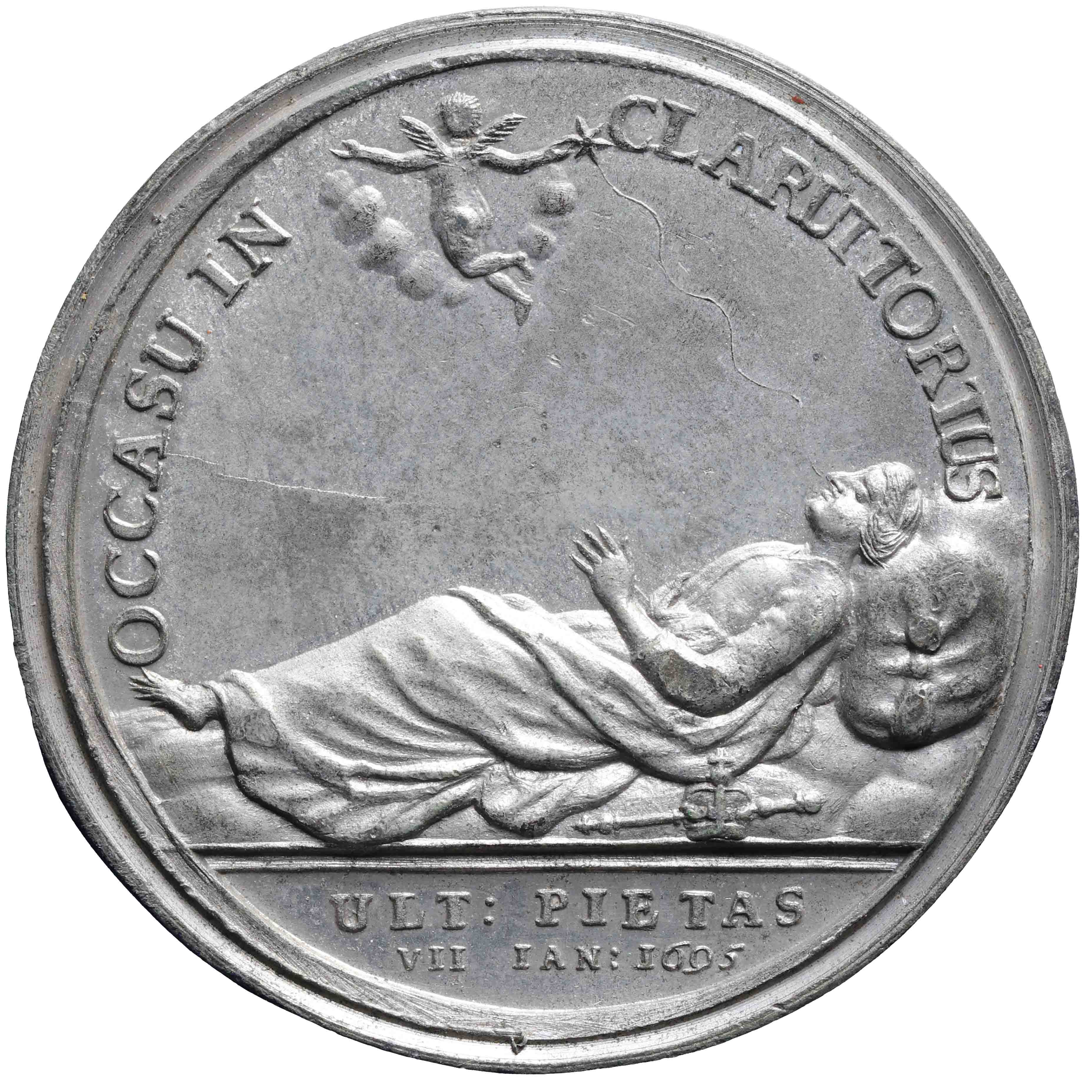 Afbeelding van de keerzijde. Overlijden van Mary, koningin van Engeland, vrouw van Willem III. Inventarisnummer:PE-03096