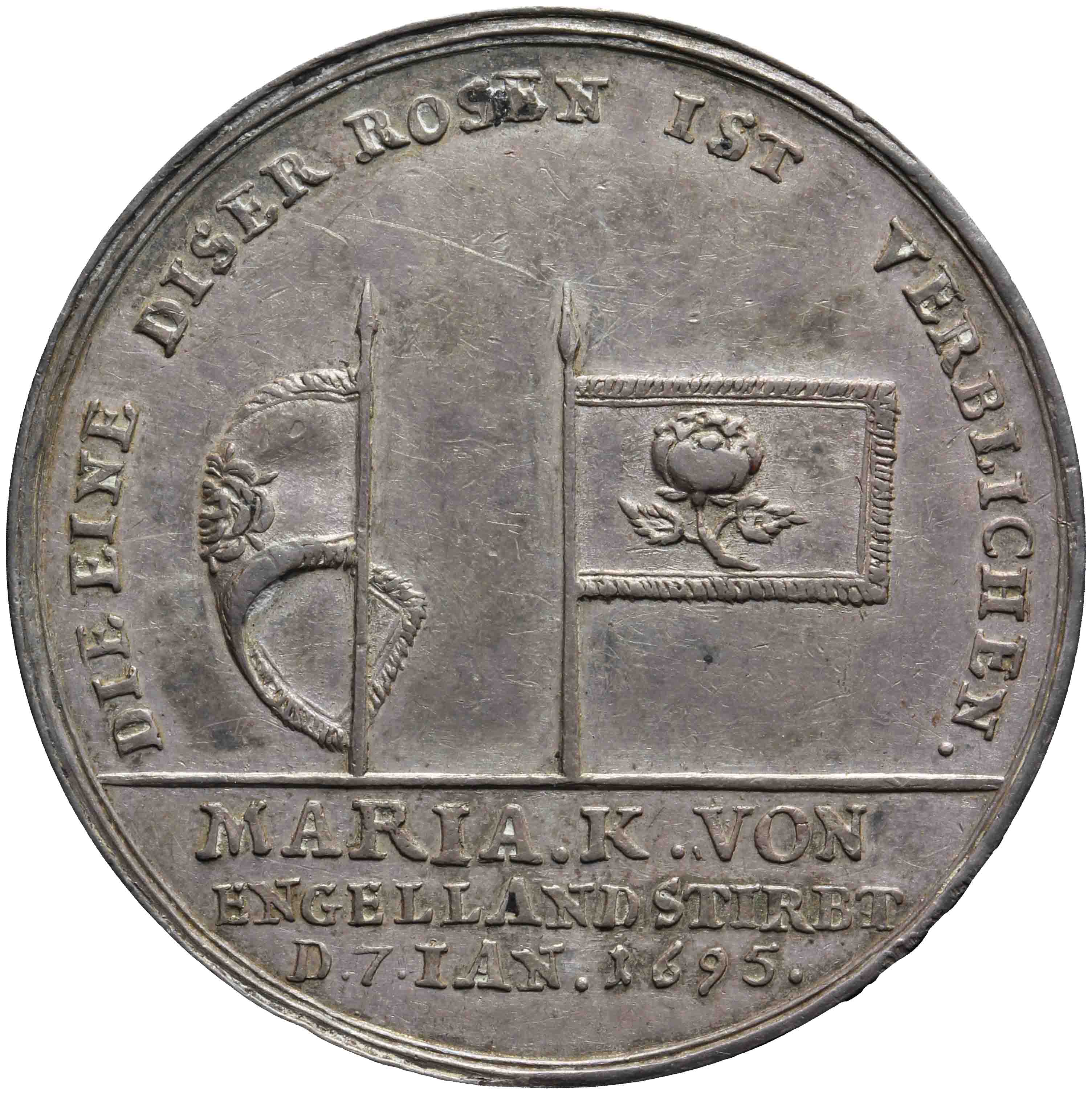 Image of the obverse. Overlijden van Mary, koningin van Engeland, vrouw van Willem III. Inventory number:PE-03115