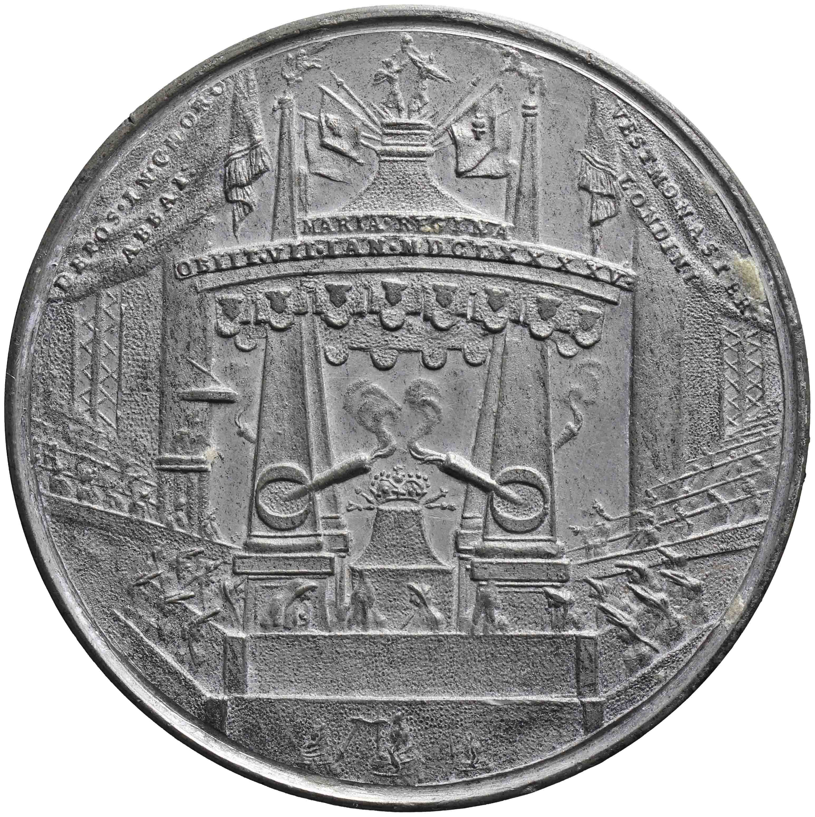 Afbeelding van de keerzijde. Overlijden van Mary, koningin van Engeland, vrouw van Willem III. Inventarisnummer:PE-03118