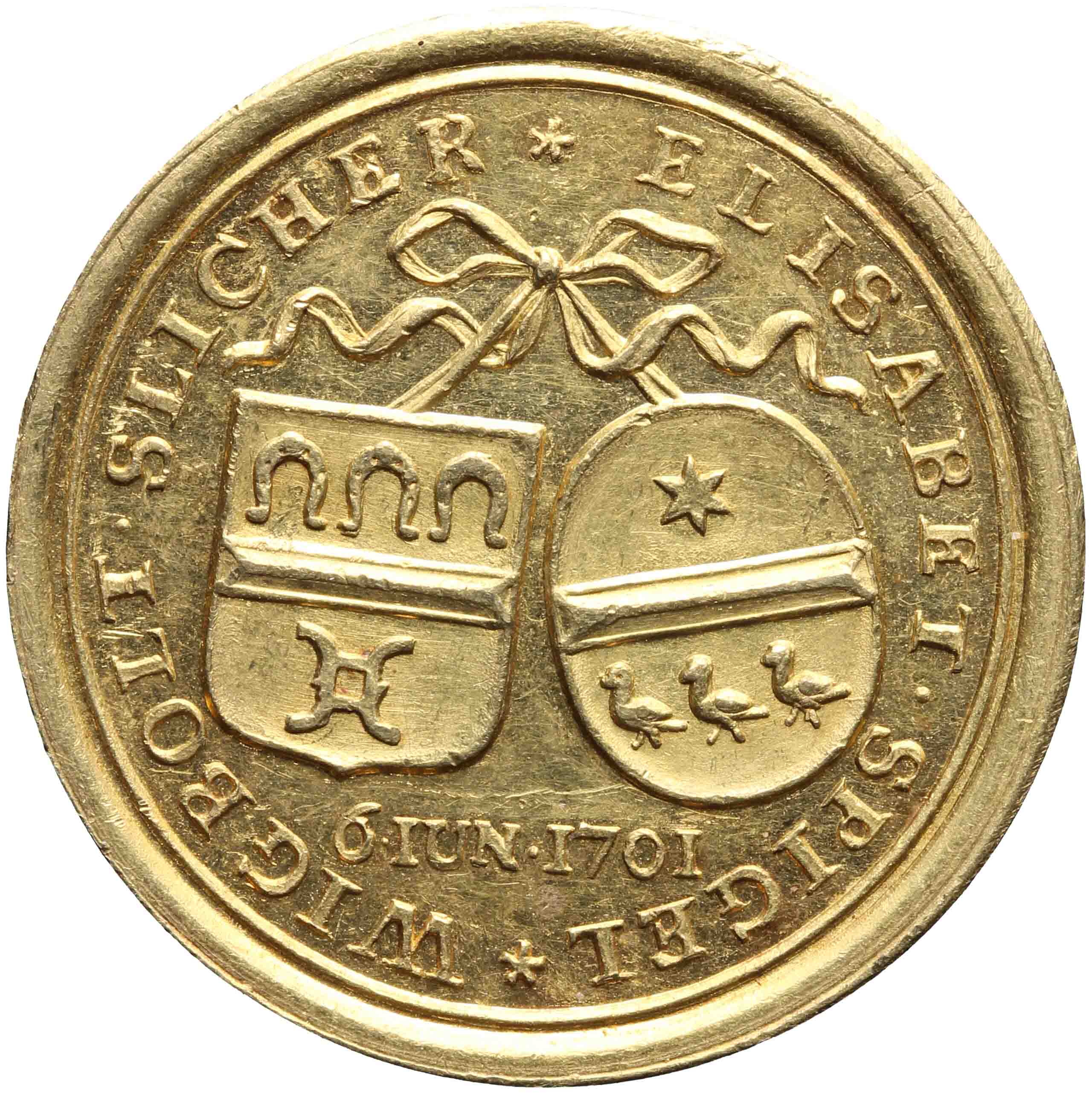 Image of the obverse. Vijftigjarig huwelijk Wigbolt Slicher en Elisabet Spigel. Inventory number:PE-03434