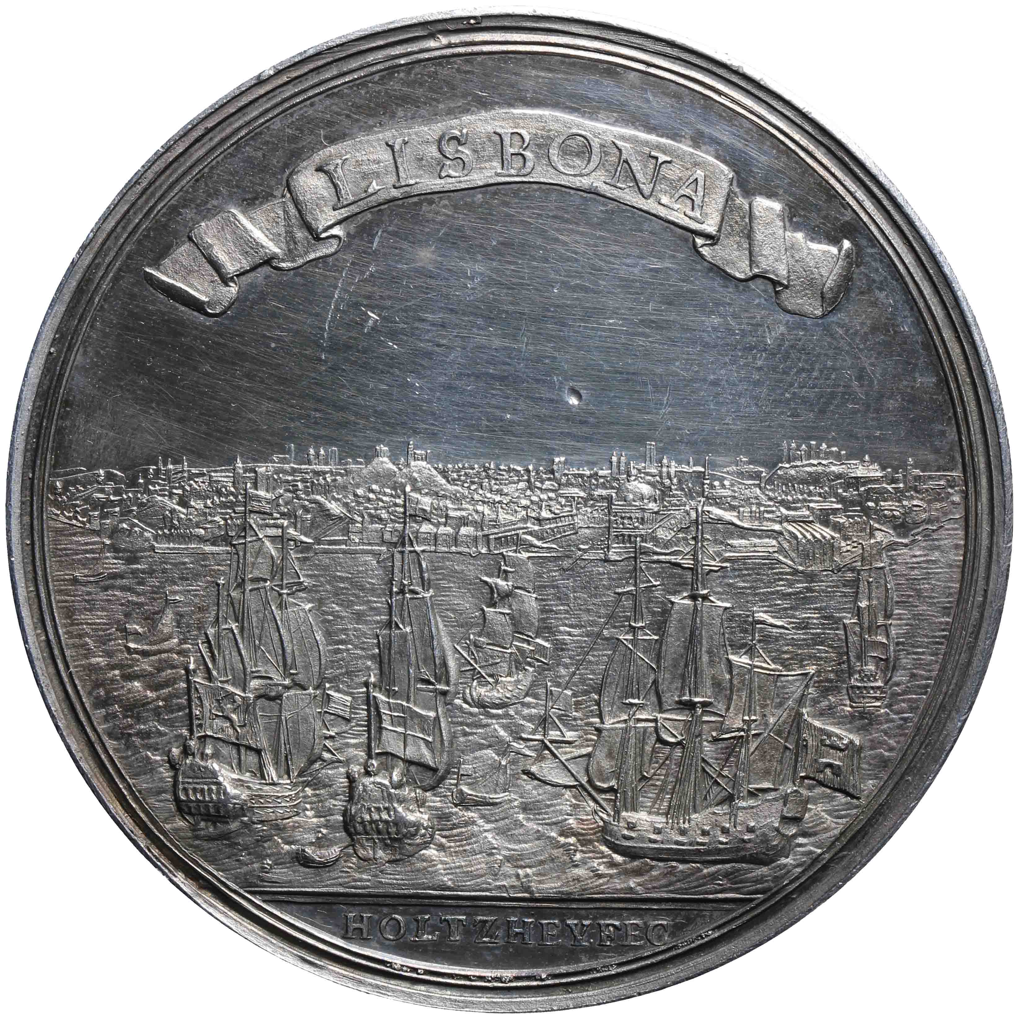 Afbeelding van de keerzijde. Aardbeving in Lissabon. Inventarisnummer:PE-05486