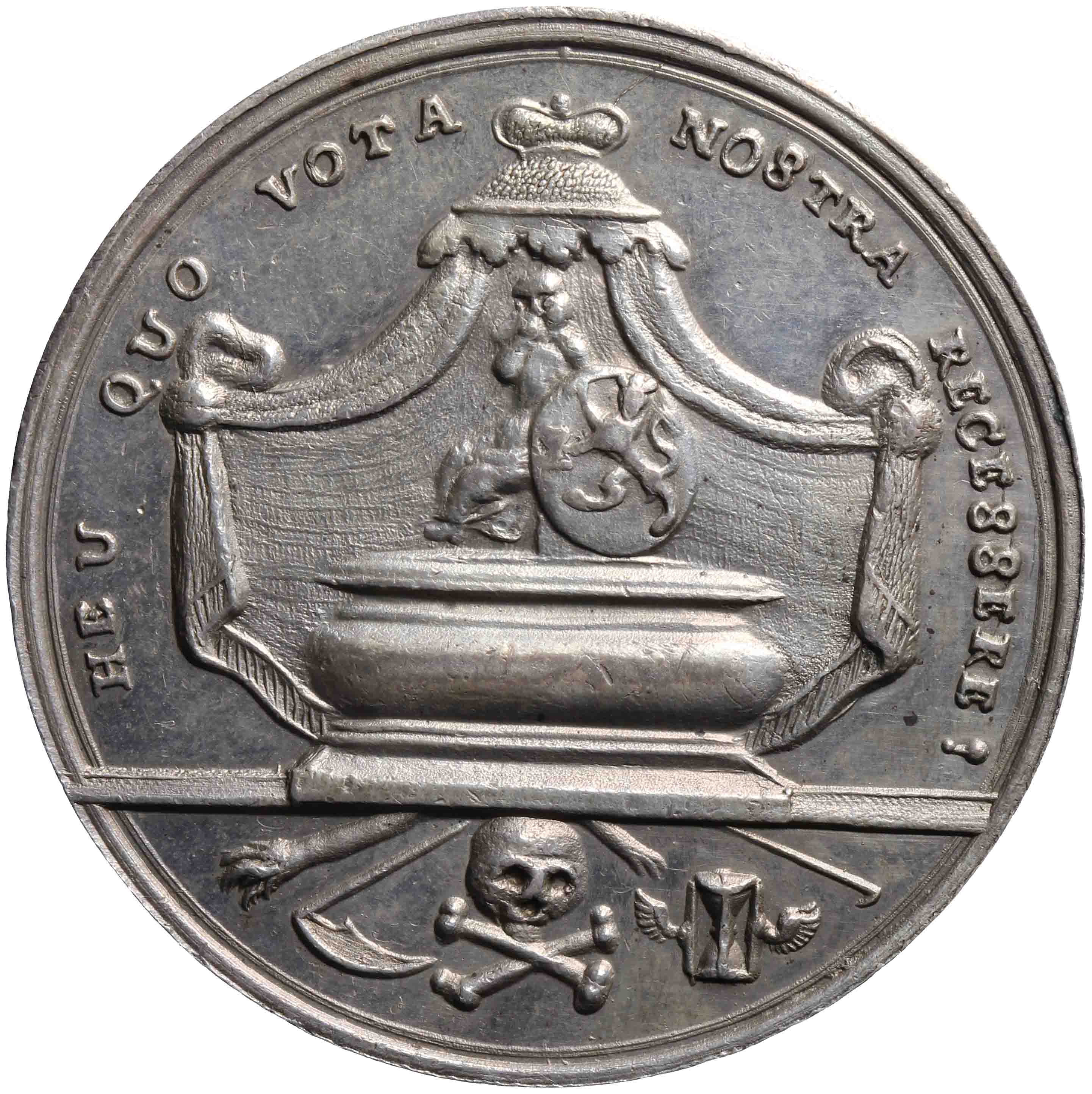 Image of the reverse. Overlijden van prinses Anna van Engeland, douarière van Oranje, gouvernante der Nederlanden. Inventory number:PE-05582