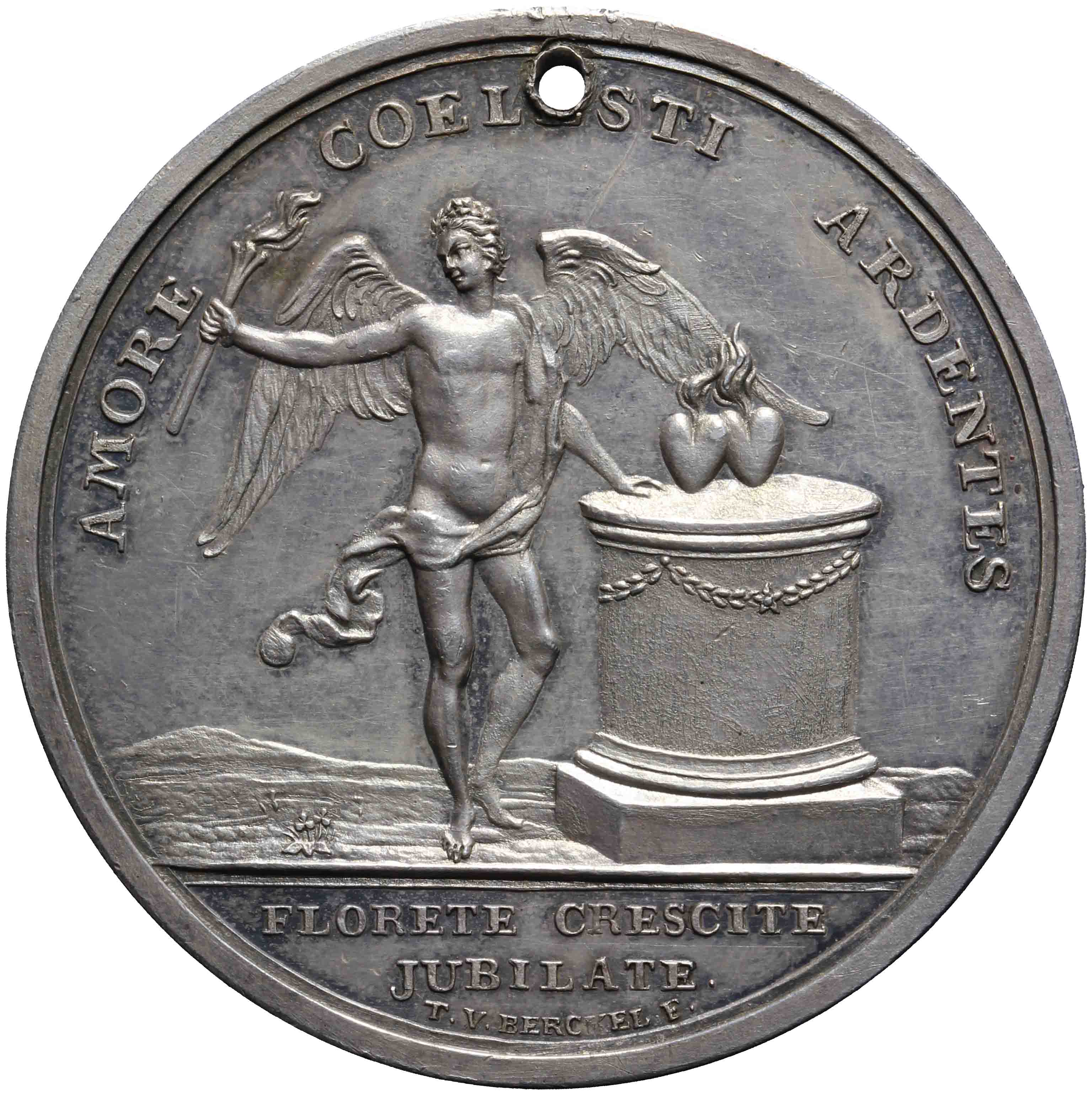 Image of the obverse. Vijfentwintigjarig huwelijk Joannes Henricus van Tomputte en A. van Leeuwe. Inventory number:PE-05949