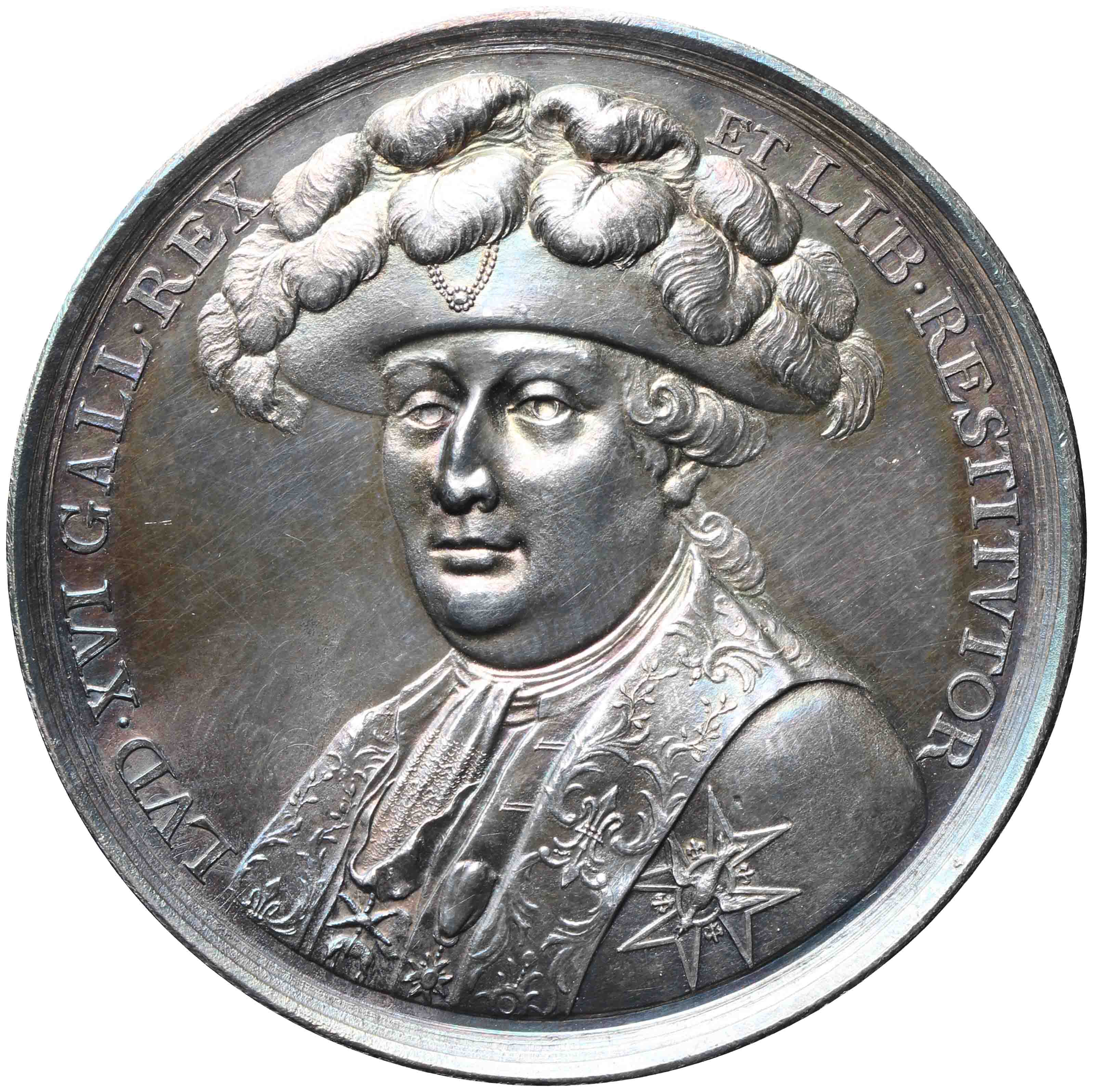 Afbeelding van de voorzijde. Necker door Lodewijk XVI te Parijs teruggeroepen. Inventarisnummer:PE-06750