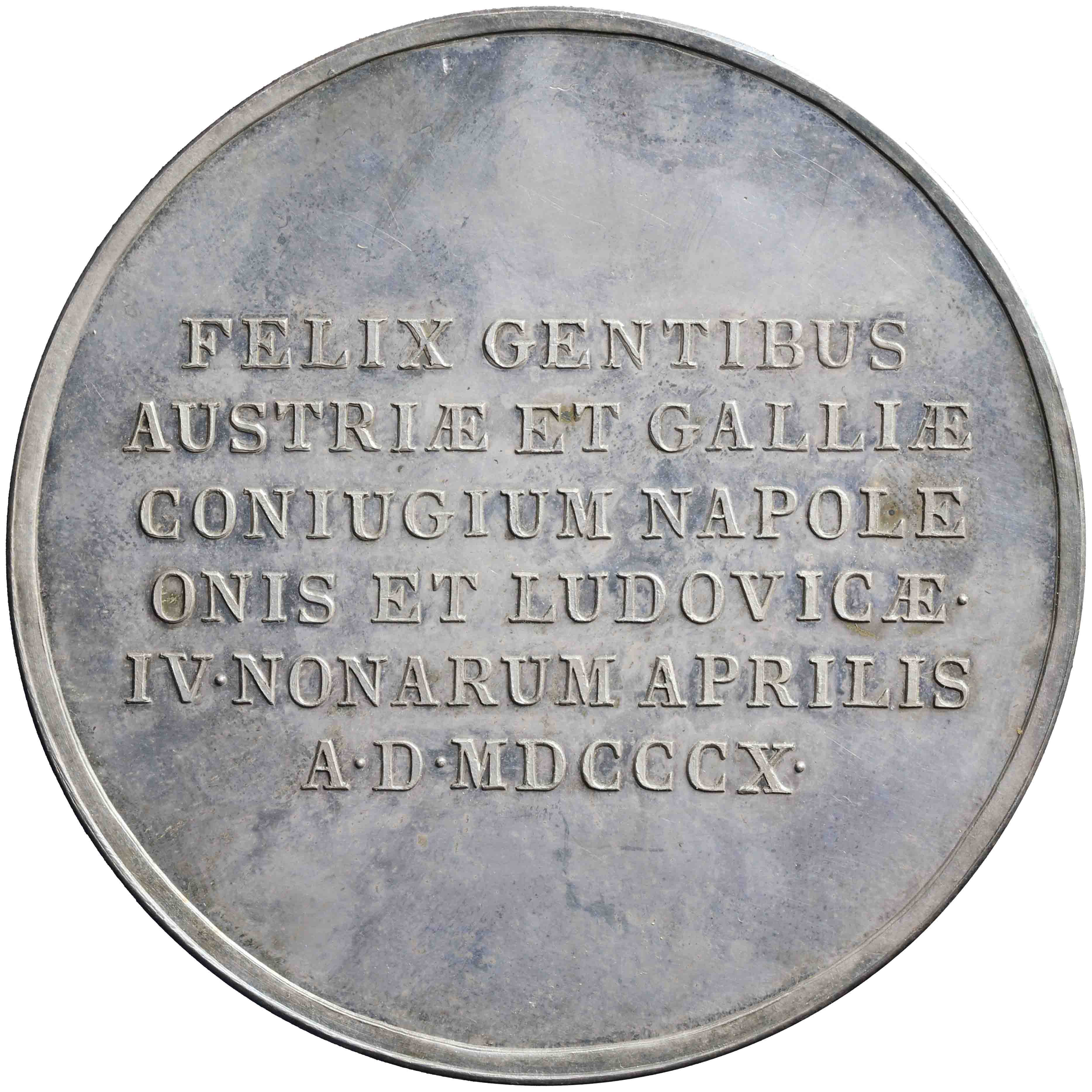 Image of the reverse. Huwelijk van keizer Napoleon en Maria Louise van Oostenrijk. Inventory number:PE-07470