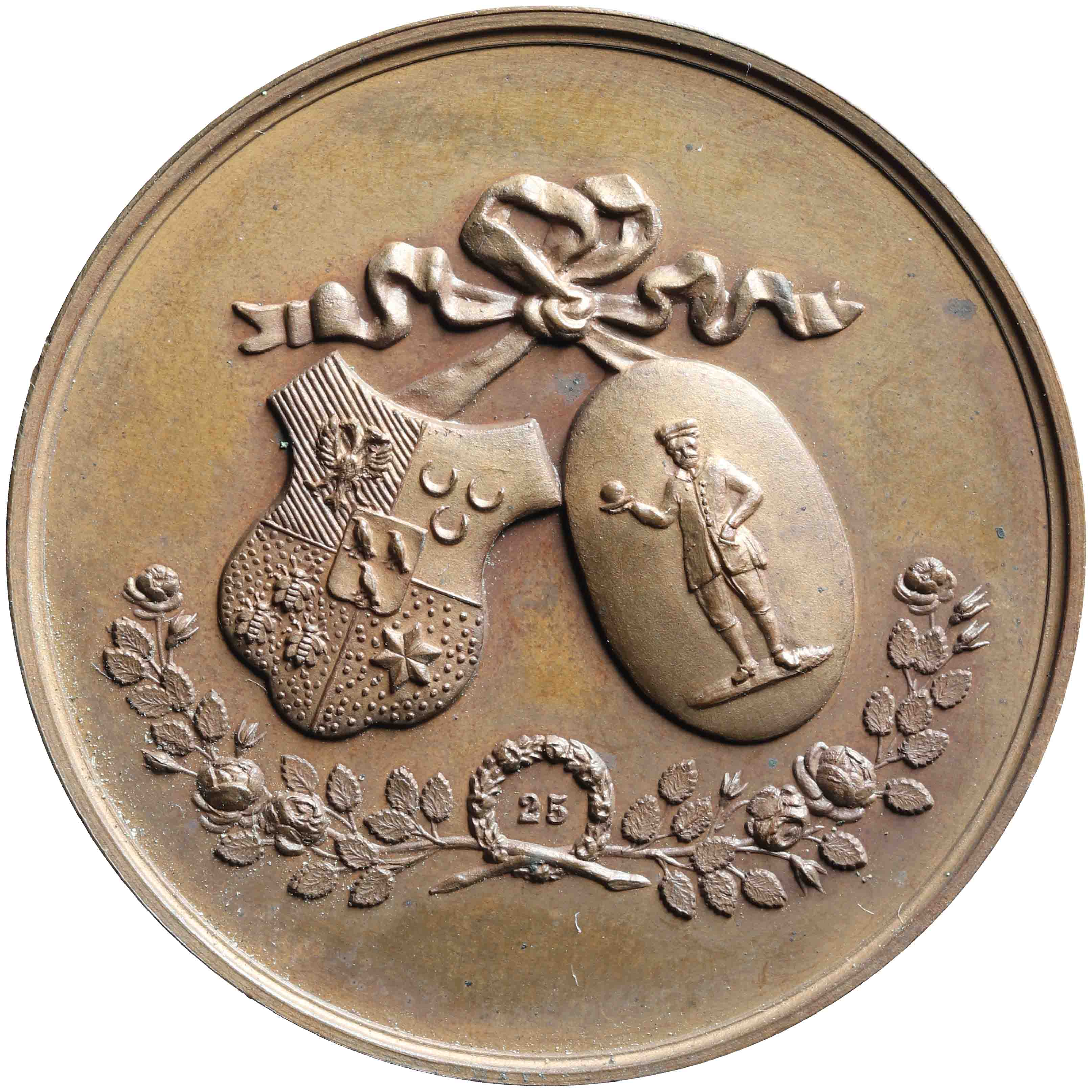 Image of the obverse. Vijfentwintigjarig huwelijk van J. van der Chijs en C.H.M. Kesman te Delft gevierd. Inventory number:PE-10478