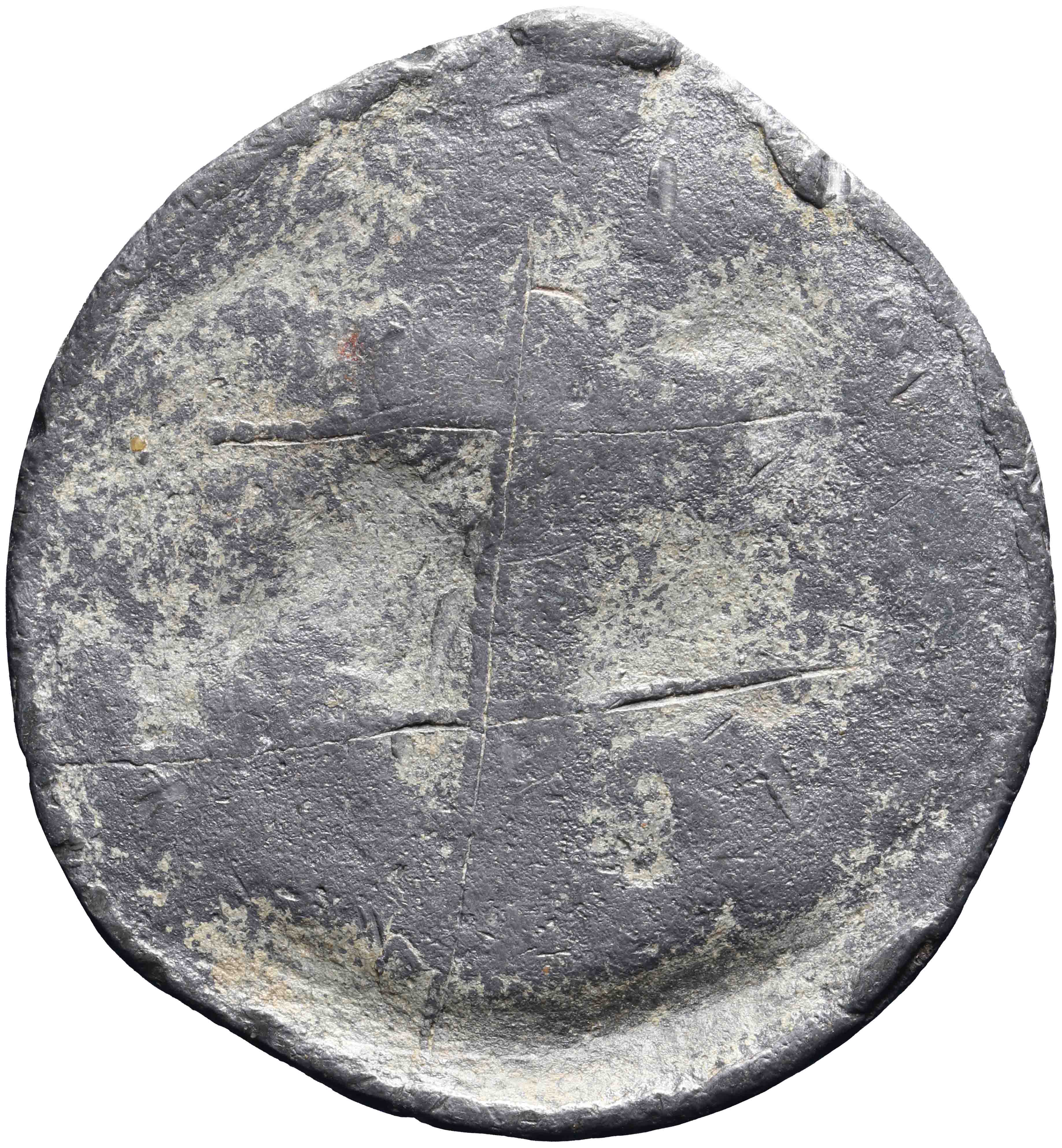 Afbeelding van de keerzijde. kaasloodje. Inventarisnummer:PE-20057