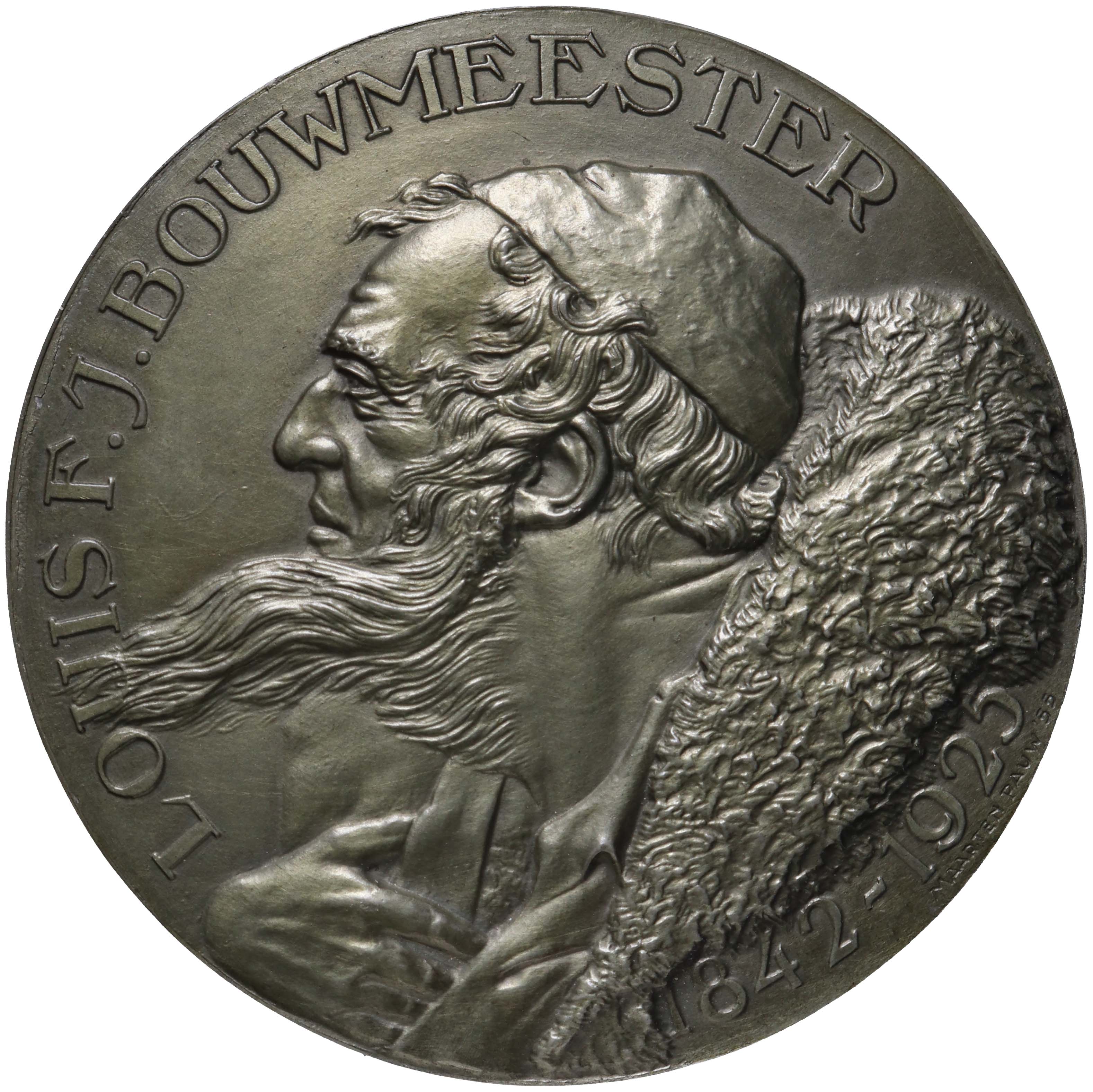 Afbeelding van de voorzijde. Louis d' Or ; prijs voor acteurs ; Louis F. Bouwmeester. Inventarisnummer:PE-21521
