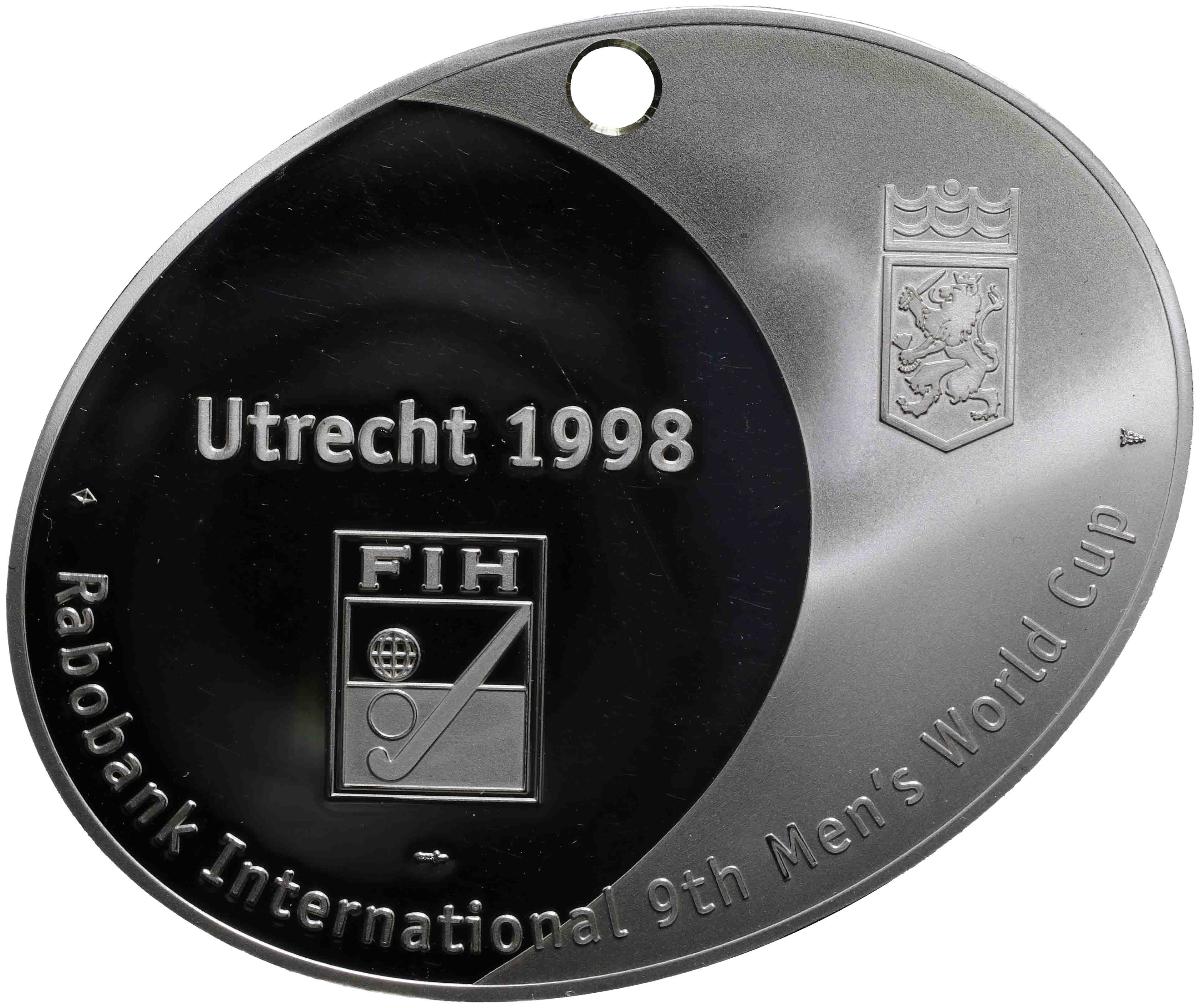 Image of the reverse. RaboBank te Utrecht, 9e Wereld Cup Hockey voor Dames. Inventory number:PE-21666