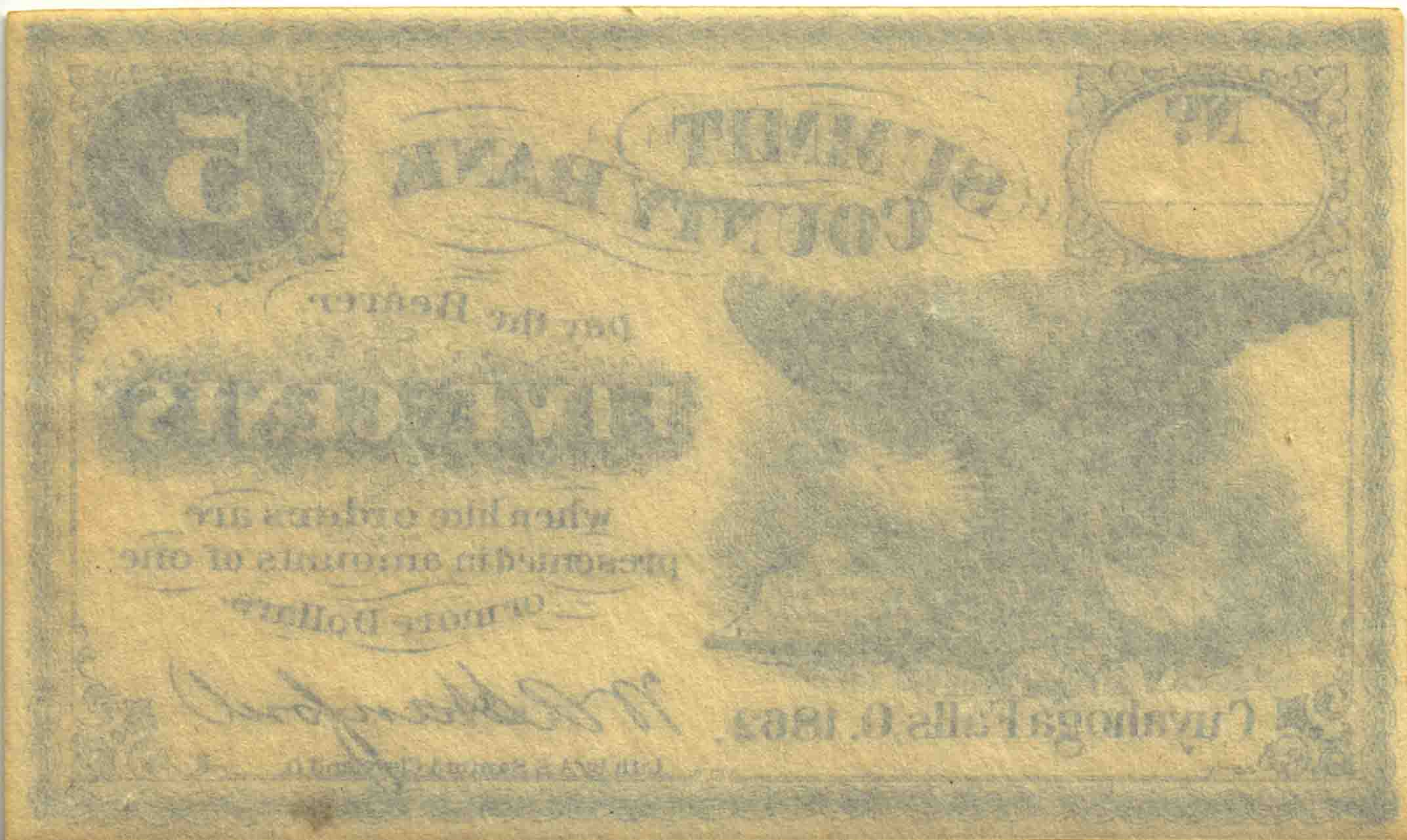 Afbeelding van de keerzijde. vijf cents. Inventarisnummer:PG-01569