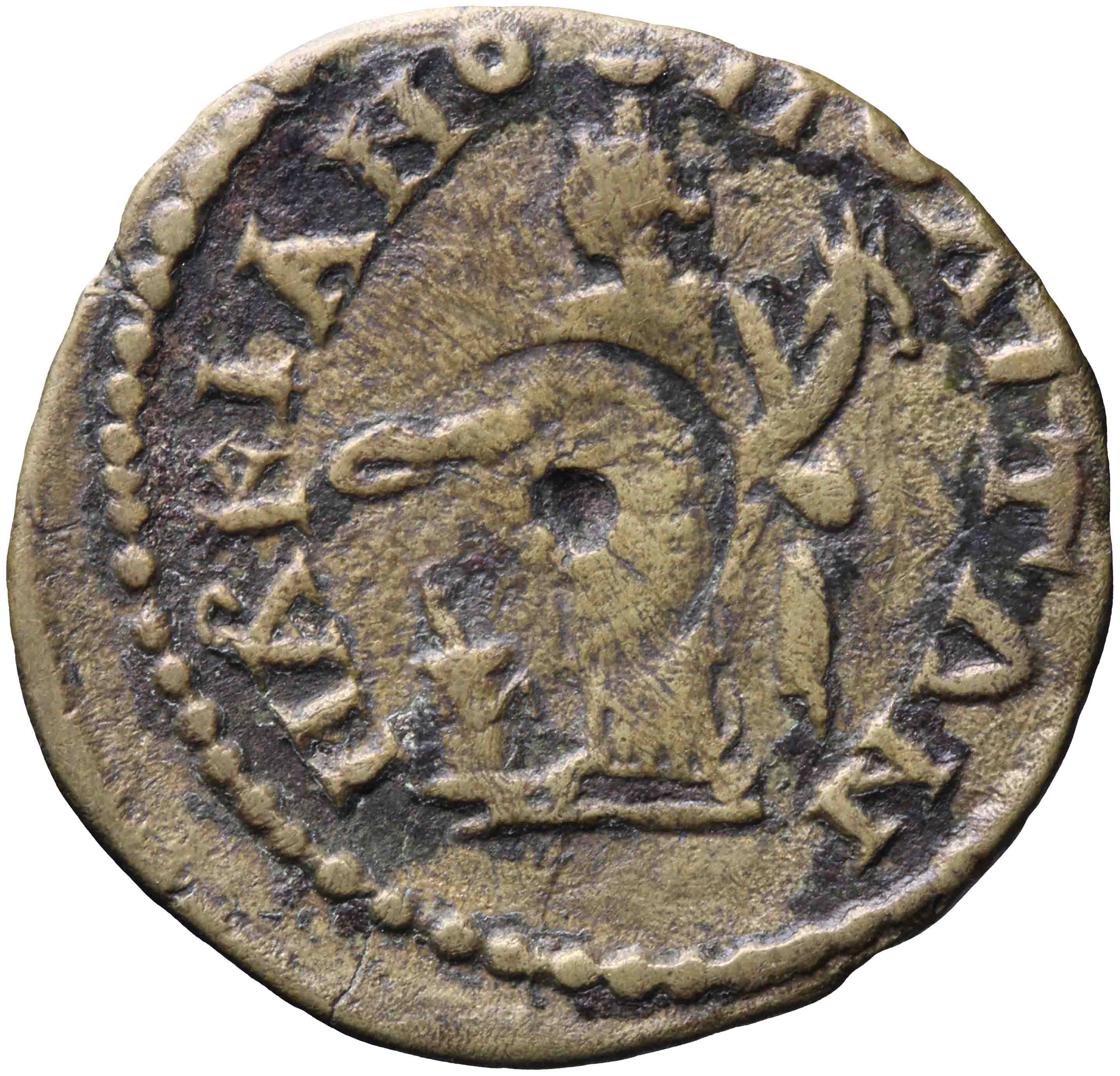 Afbeelding van de keerzijde. AE 22 mm (1/4 unit). Inventarisnummer:RE-00504