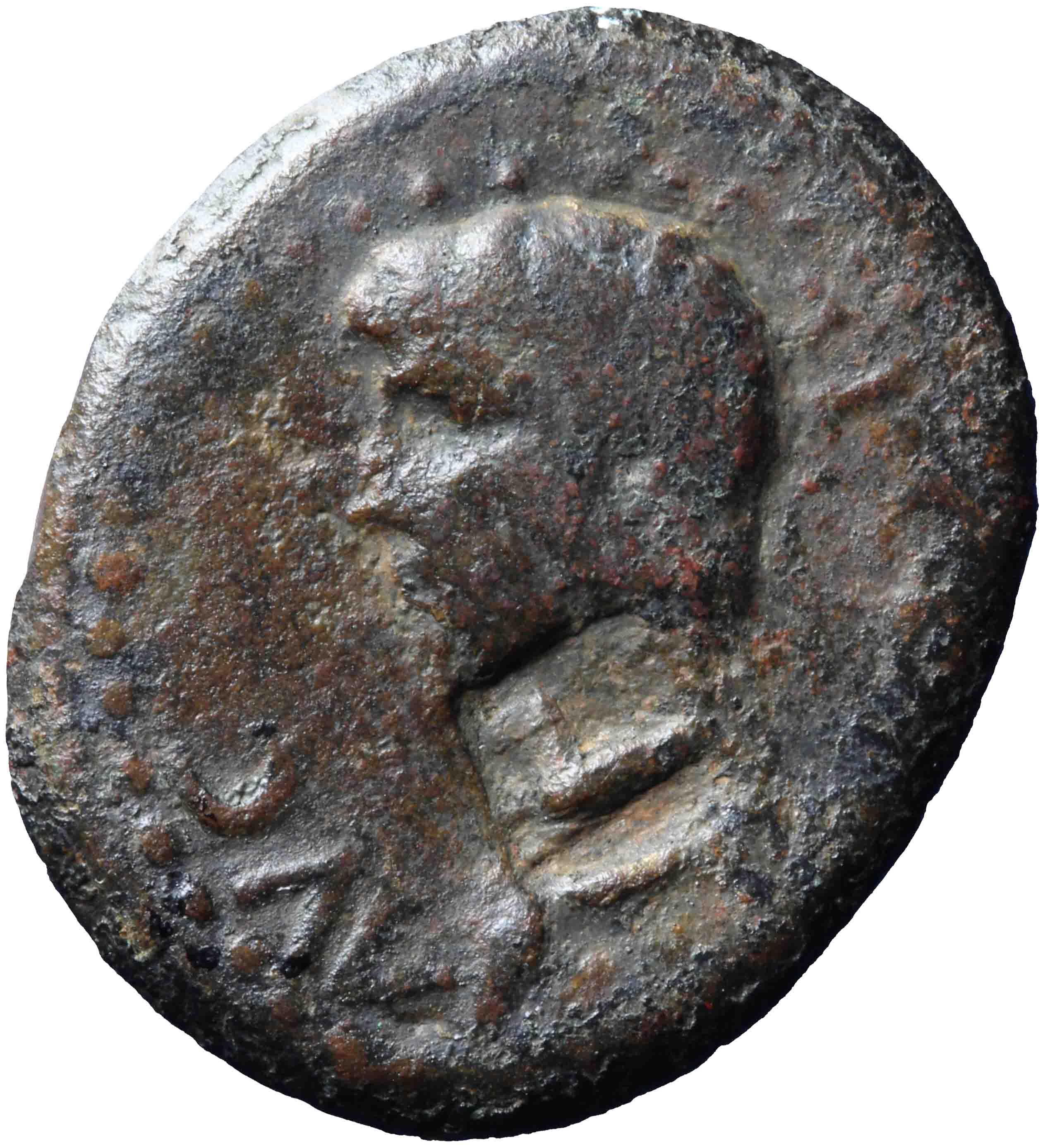 Afbeelding van de voorzijde. AE 18 mm. Inventarisnummer:RE-00518