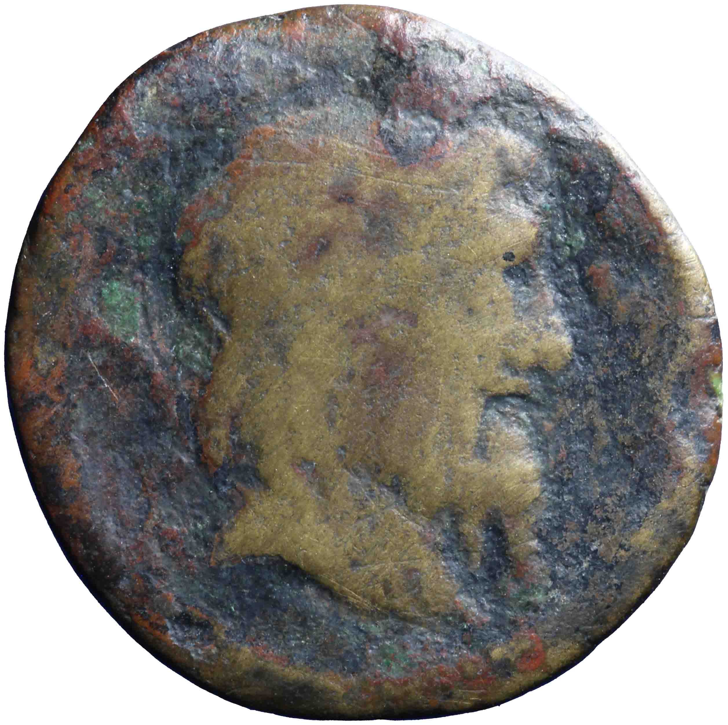 Afbeelding van de voorzijde. AE 19 mm. Inventarisnummer:RE-00526