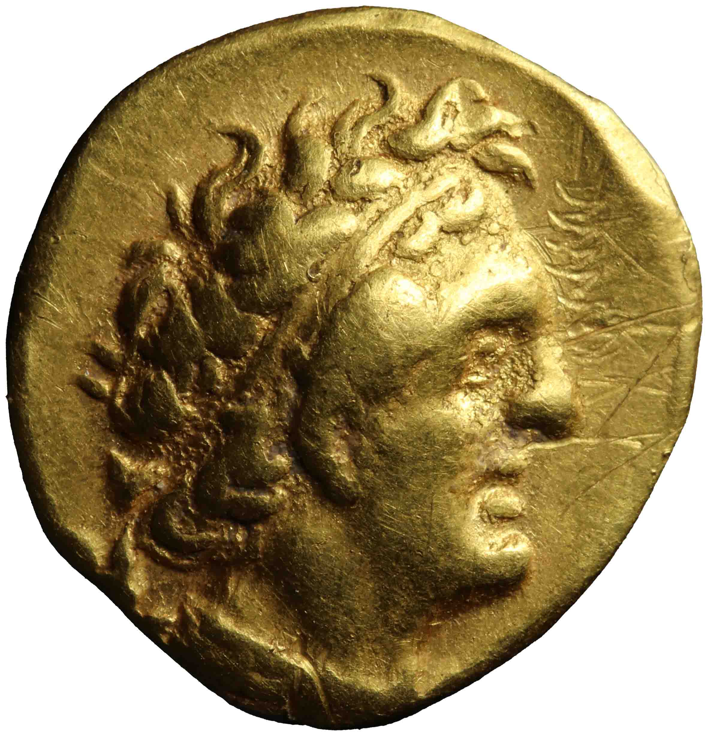 Image of the obverse. third chryson (hemidrachm or triobol). Inventory number:RE-02062