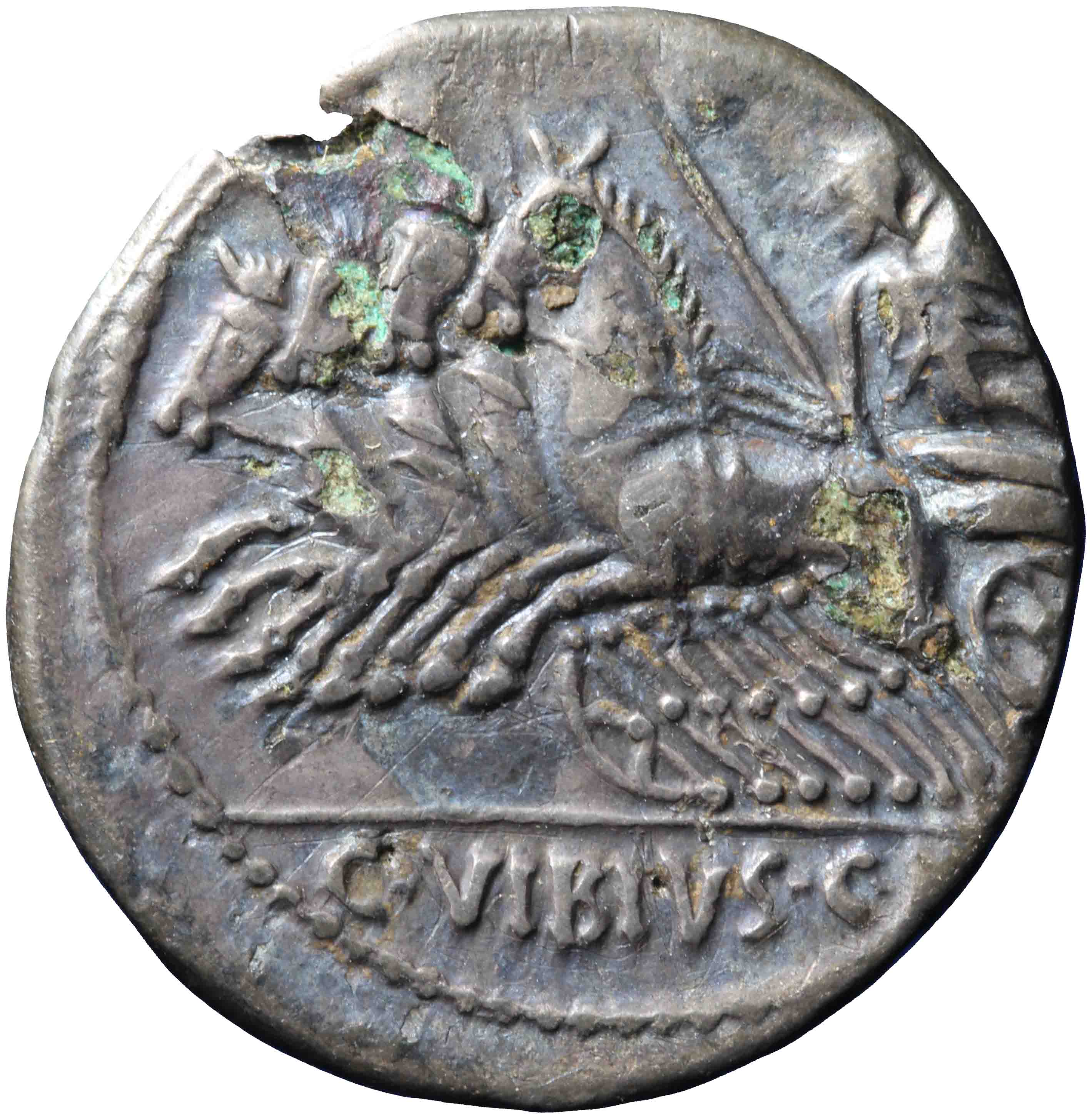 Afbeelding van de keerzijde. denarius. Inventarisnummer:RE-05295
