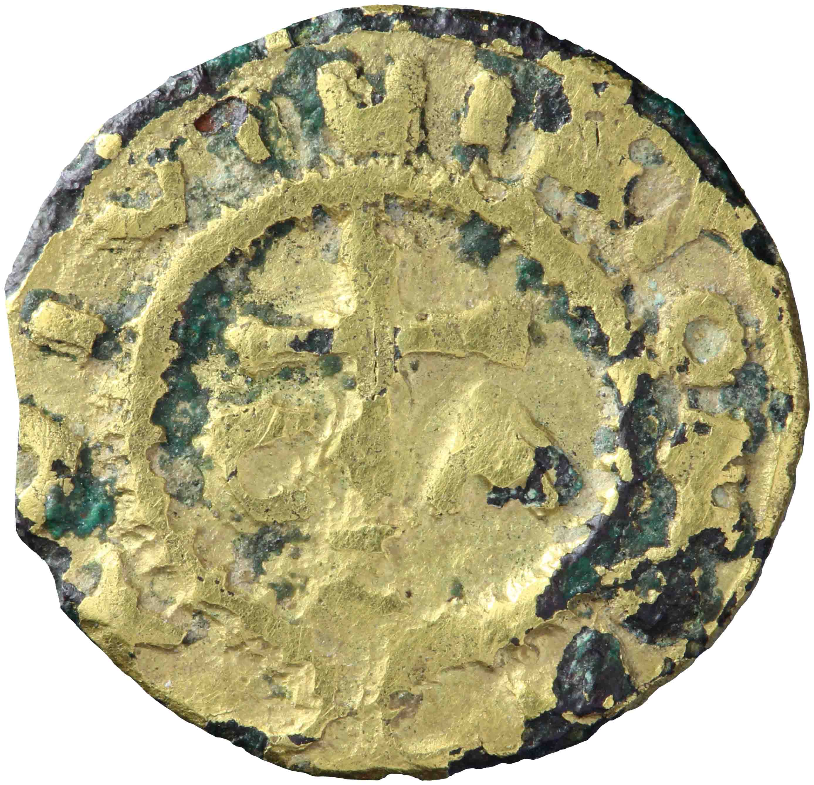 Afbeelding van de keerzijde. tremissis. Inventarisnummer:RE-22339