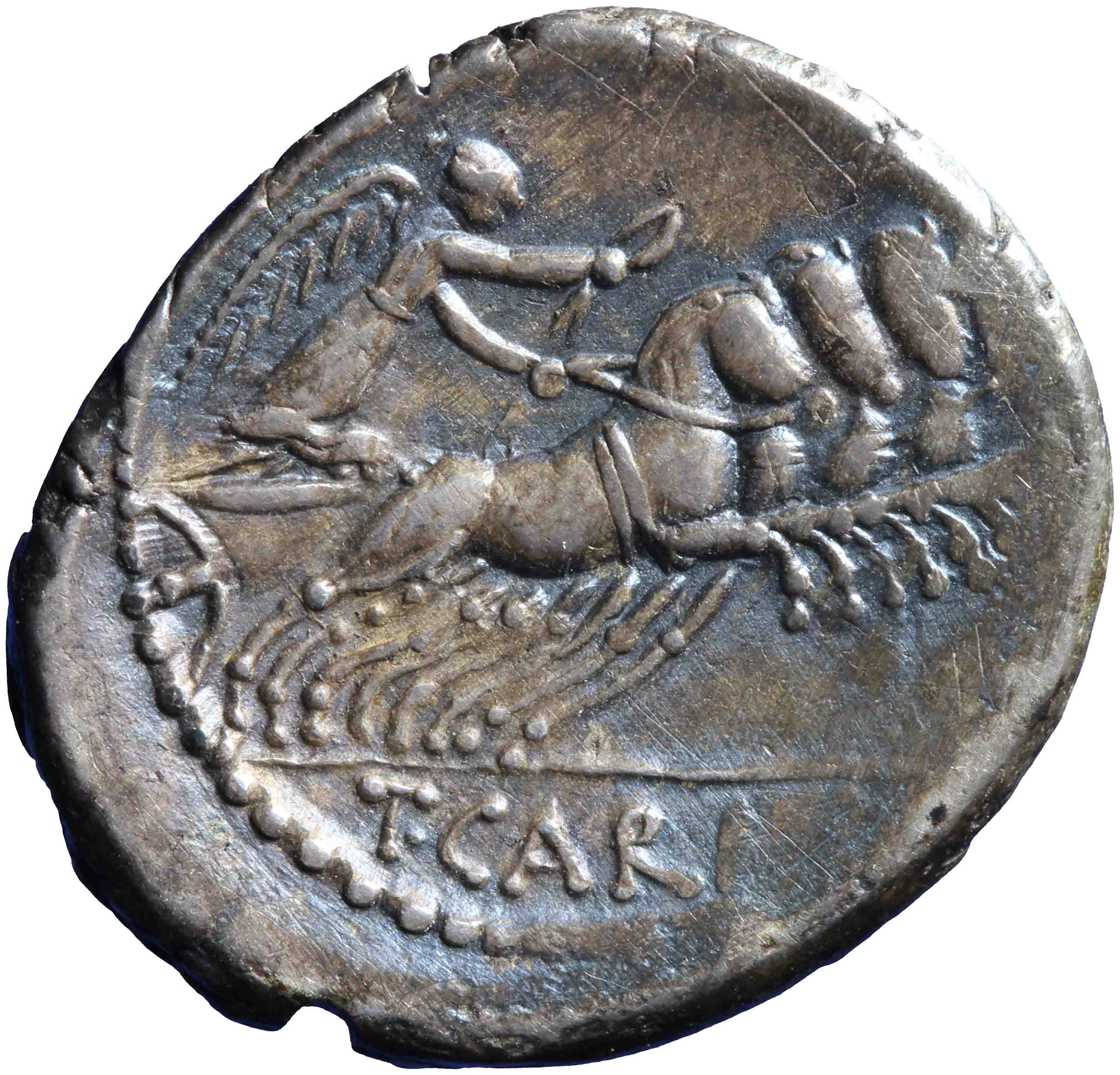 Afbeelding van de keerzijde. denarius. Inventarisnummer:RO-00640