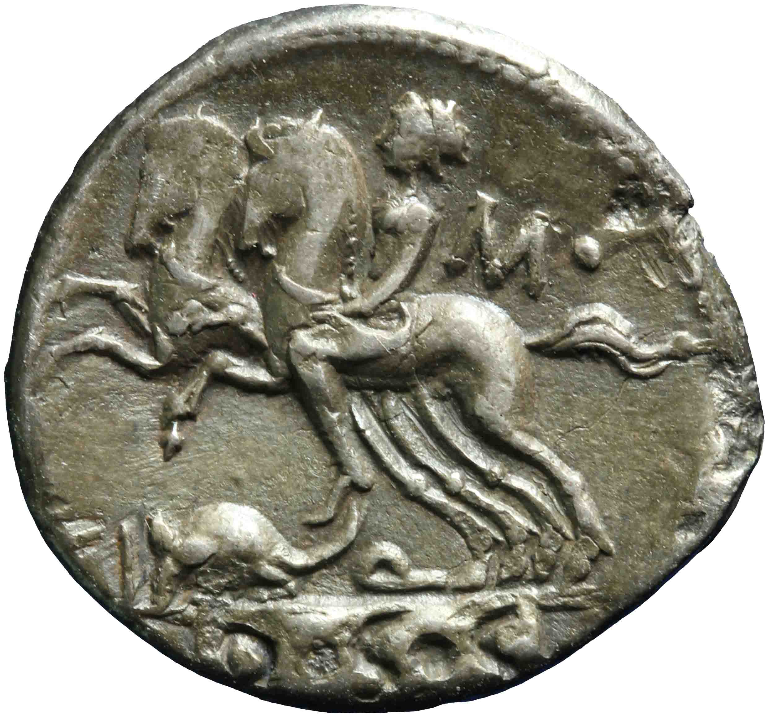 Afbeelding van de keerzijde. denarius. Inventarisnummer:RO-01537