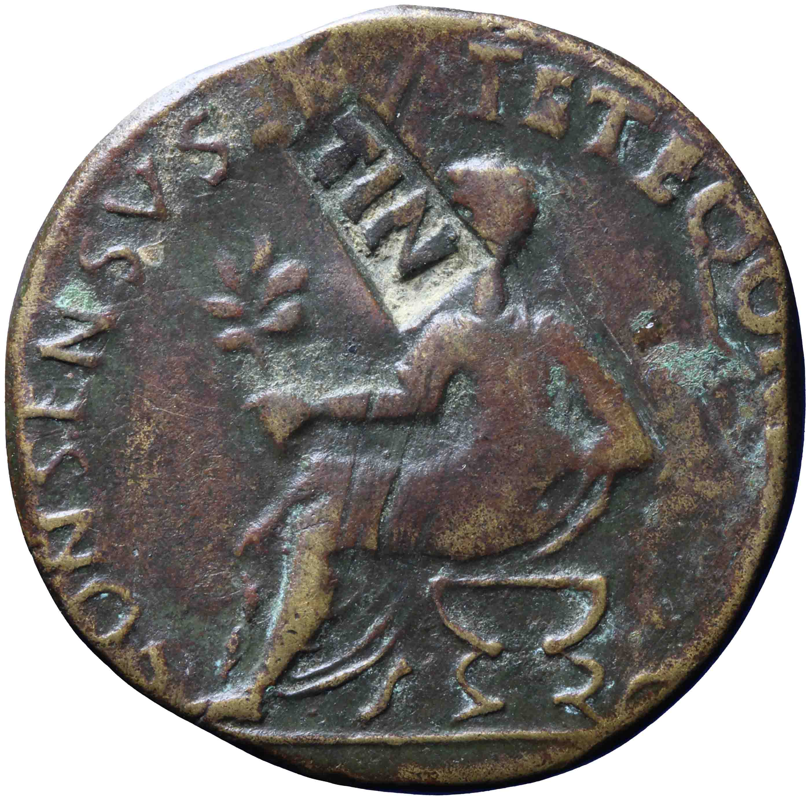 Afbeelding van de keerzijde. dupondius. Inventarisnummer:RO-02007