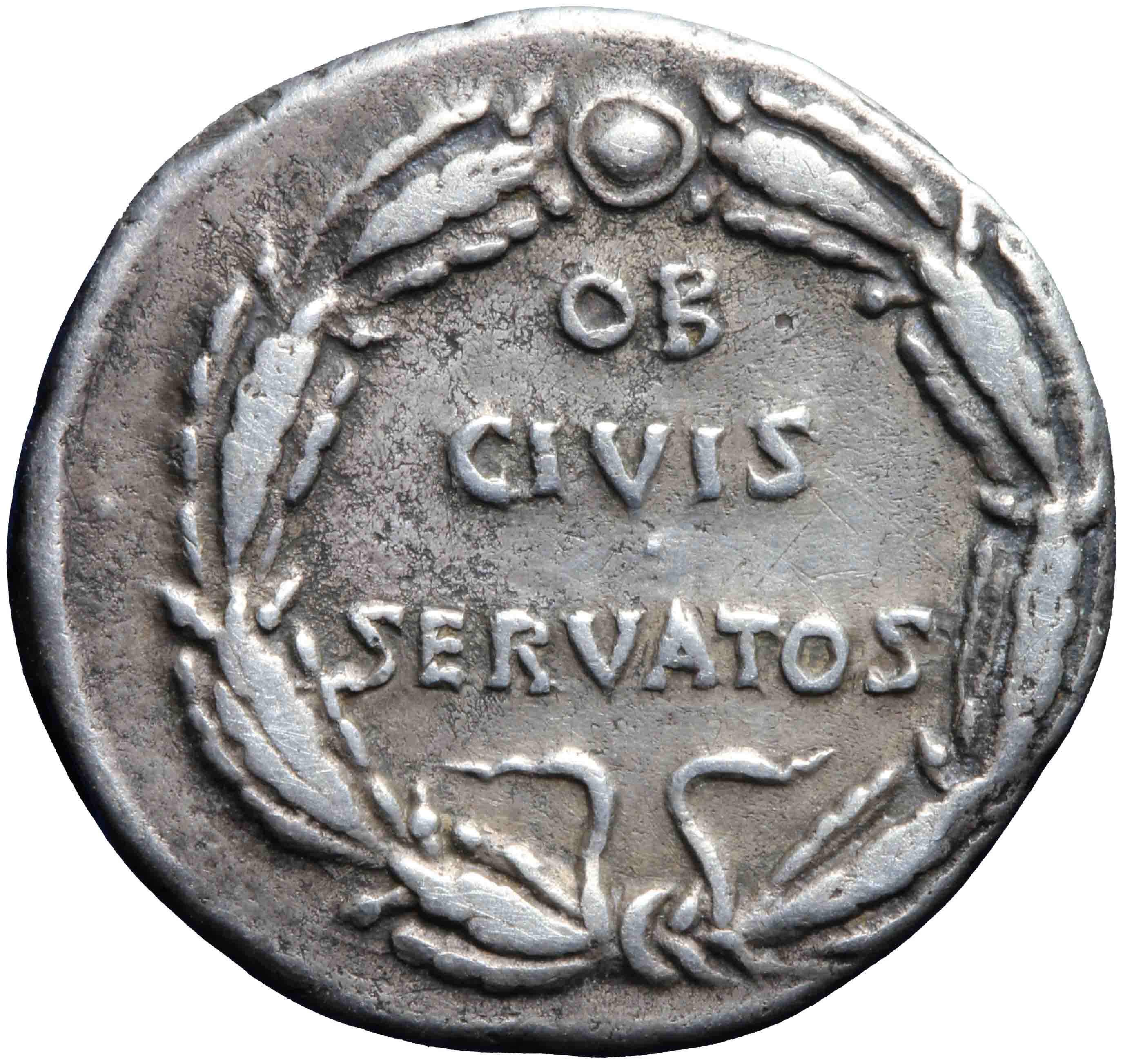 Afbeelding van de keerzijde. denarius. Inventarisnummer:RO-02034