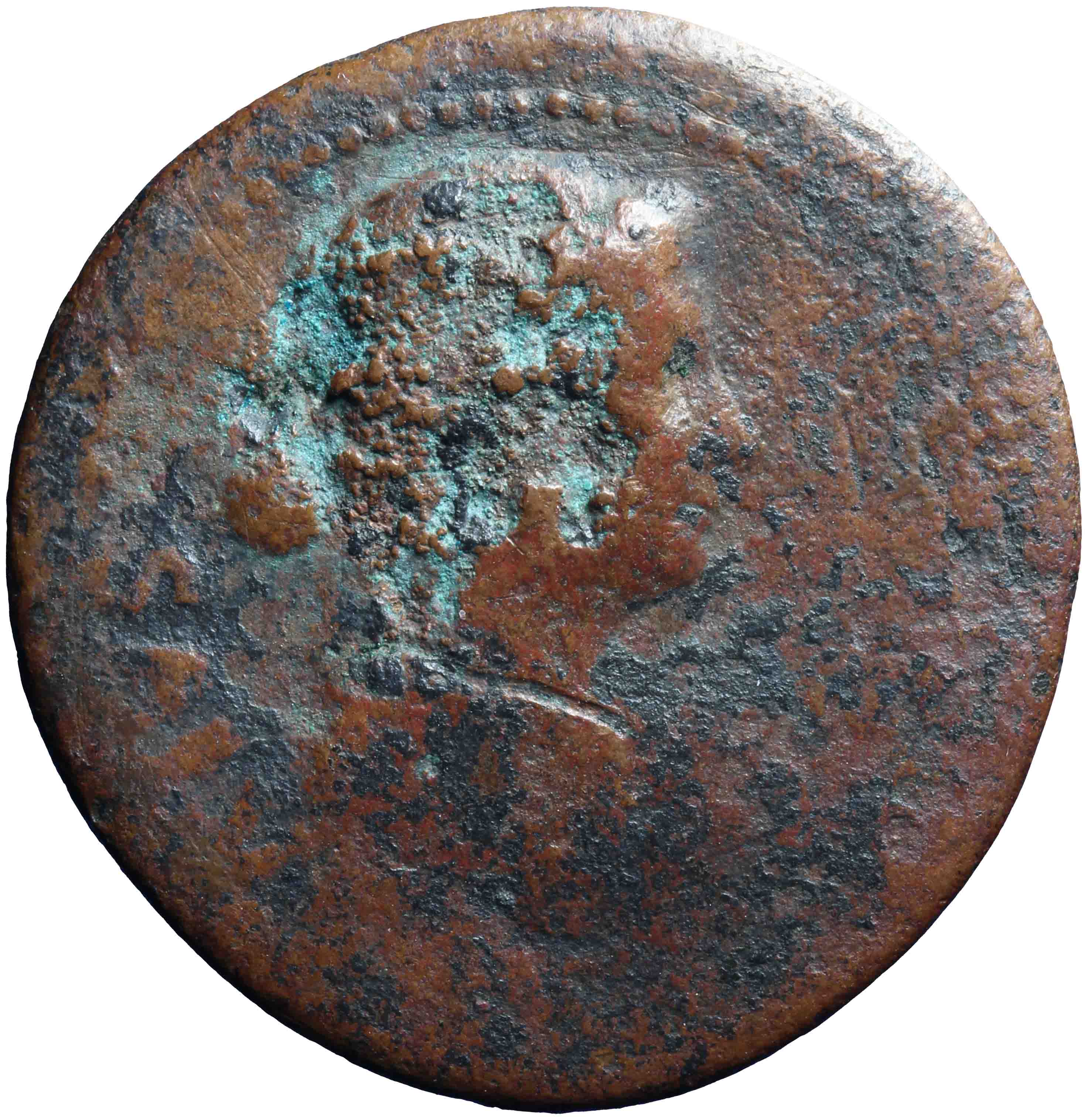 Image of the obverse. dupondius. Inventory number:RO-02143