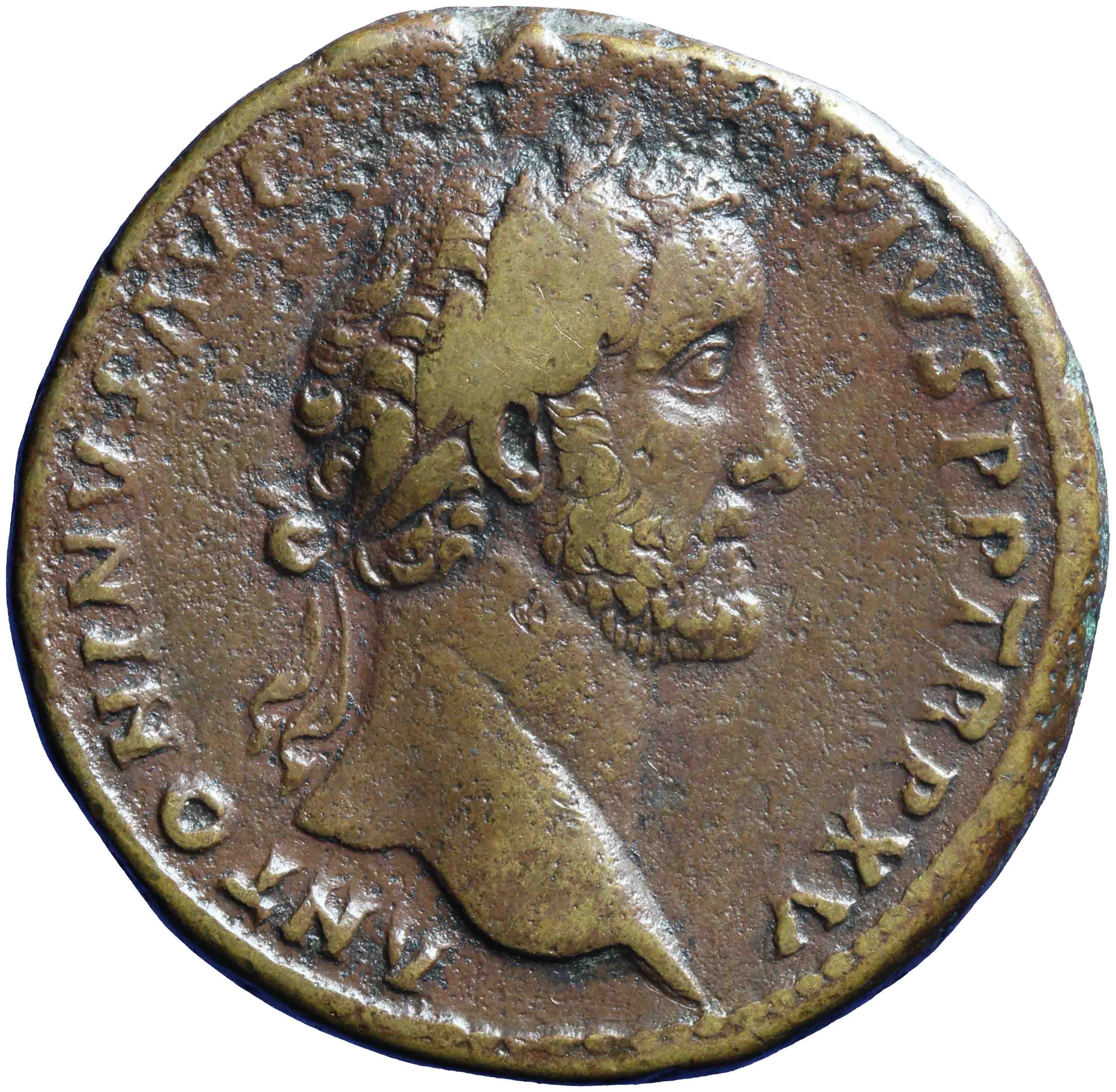Afbeelding van de voorzijde. sestertius. Inventarisnummer:RO-04397