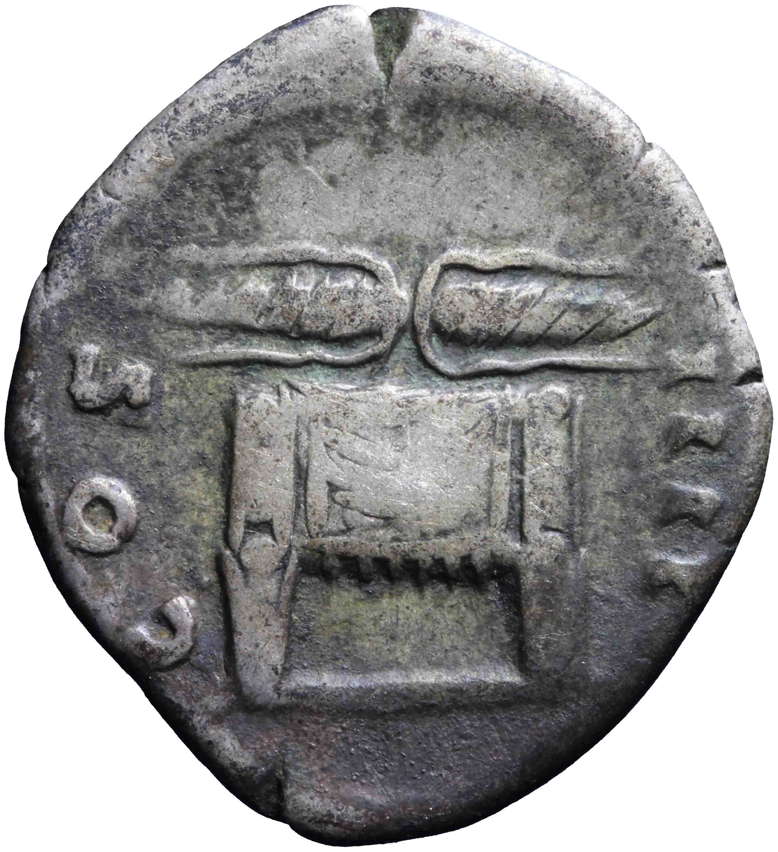 Afbeelding van de keerzijde. denarius. Inventarisnummer:RO-04437