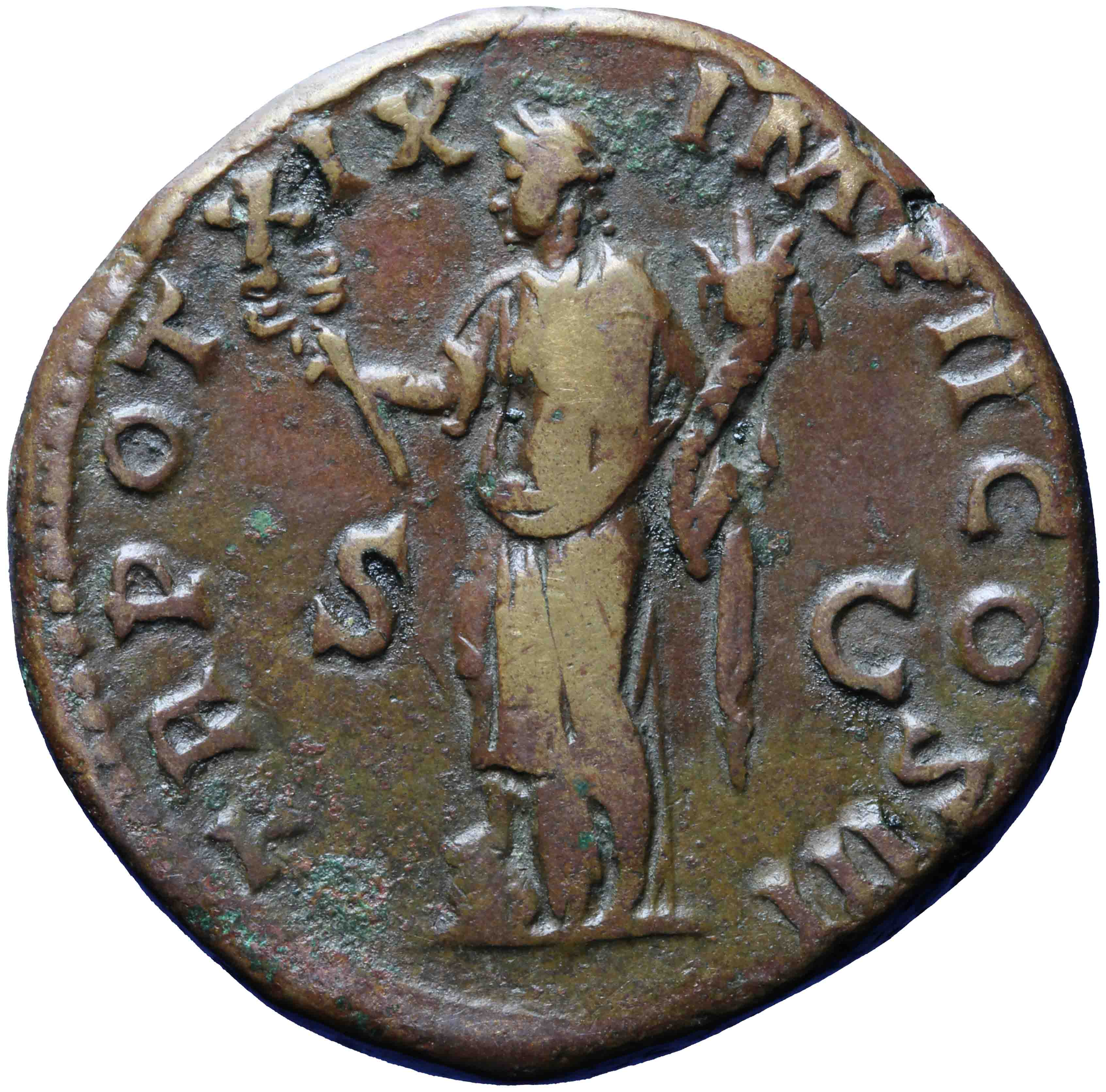 Afbeelding van de keerzijde. sestertius. Inventarisnummer:RO-05194
