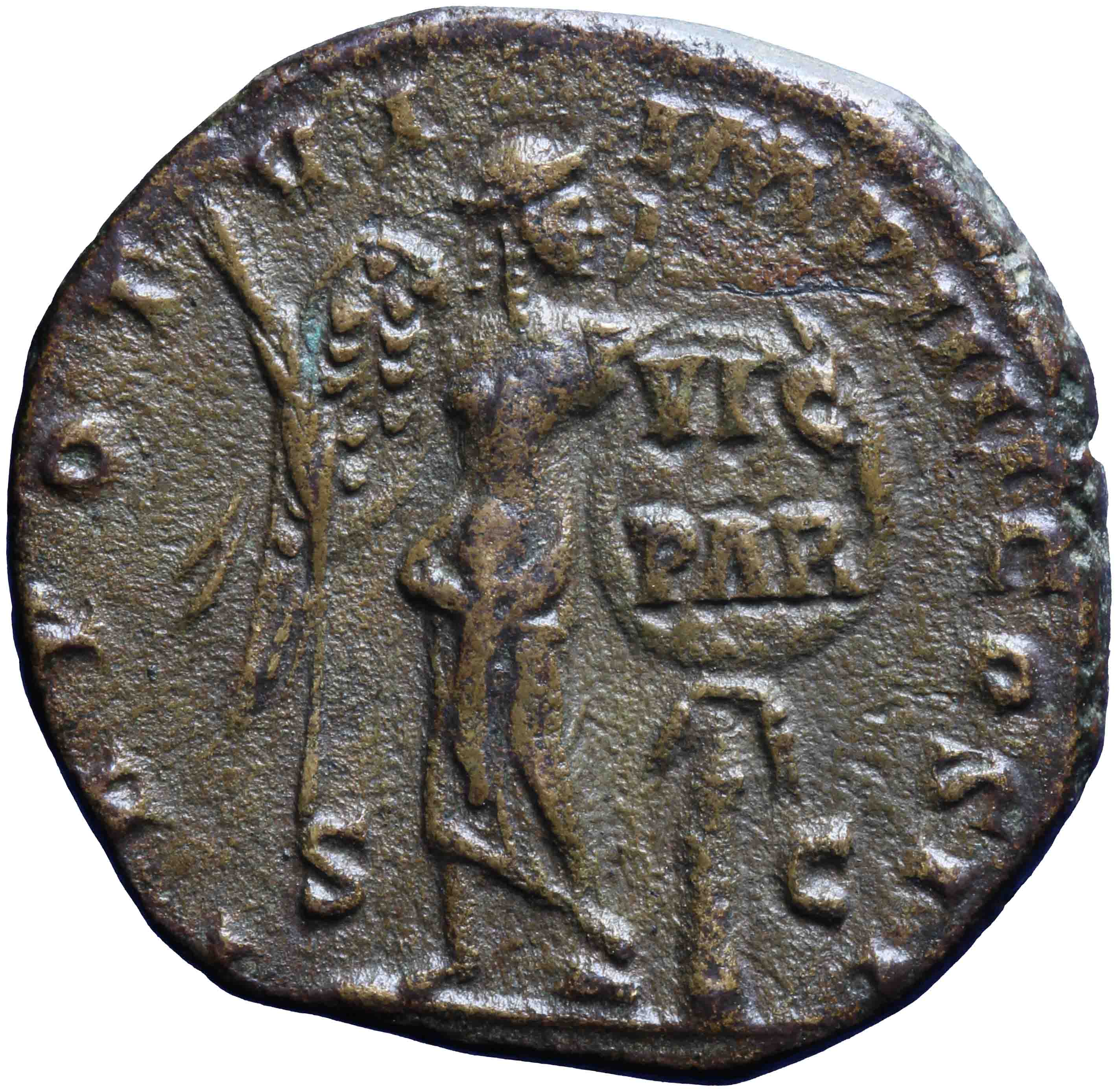 Afbeelding van de keerzijde. dupondius. Inventarisnummer:RO-05511