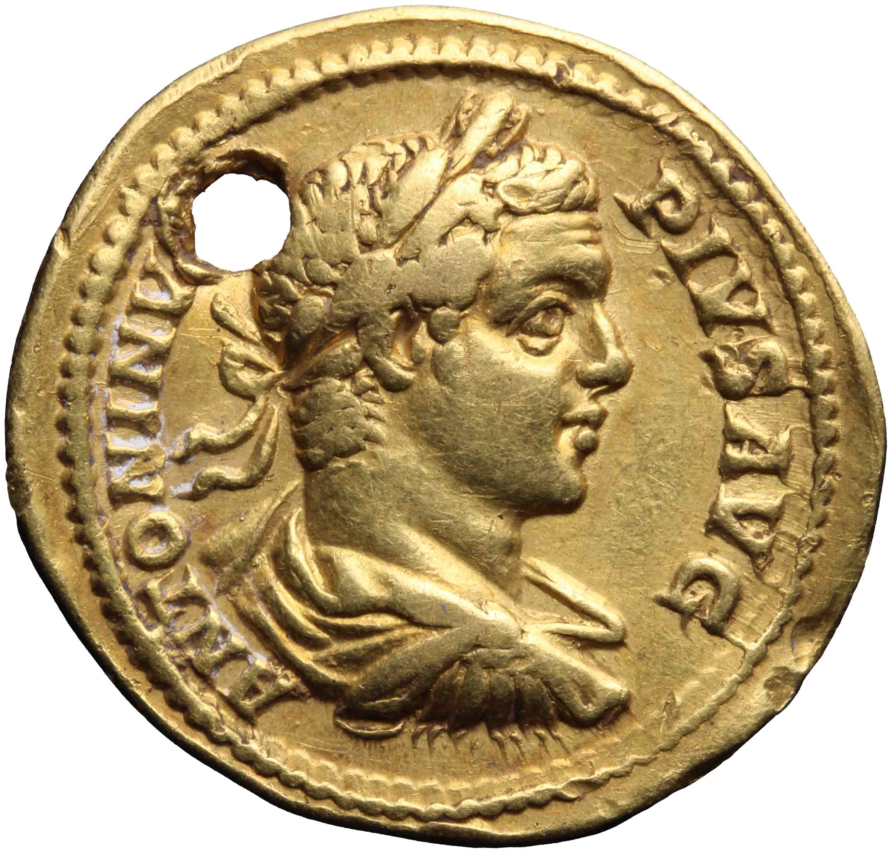 Afbeelding van de voorzijde. aureus. Inventarisnummer:RO-06312