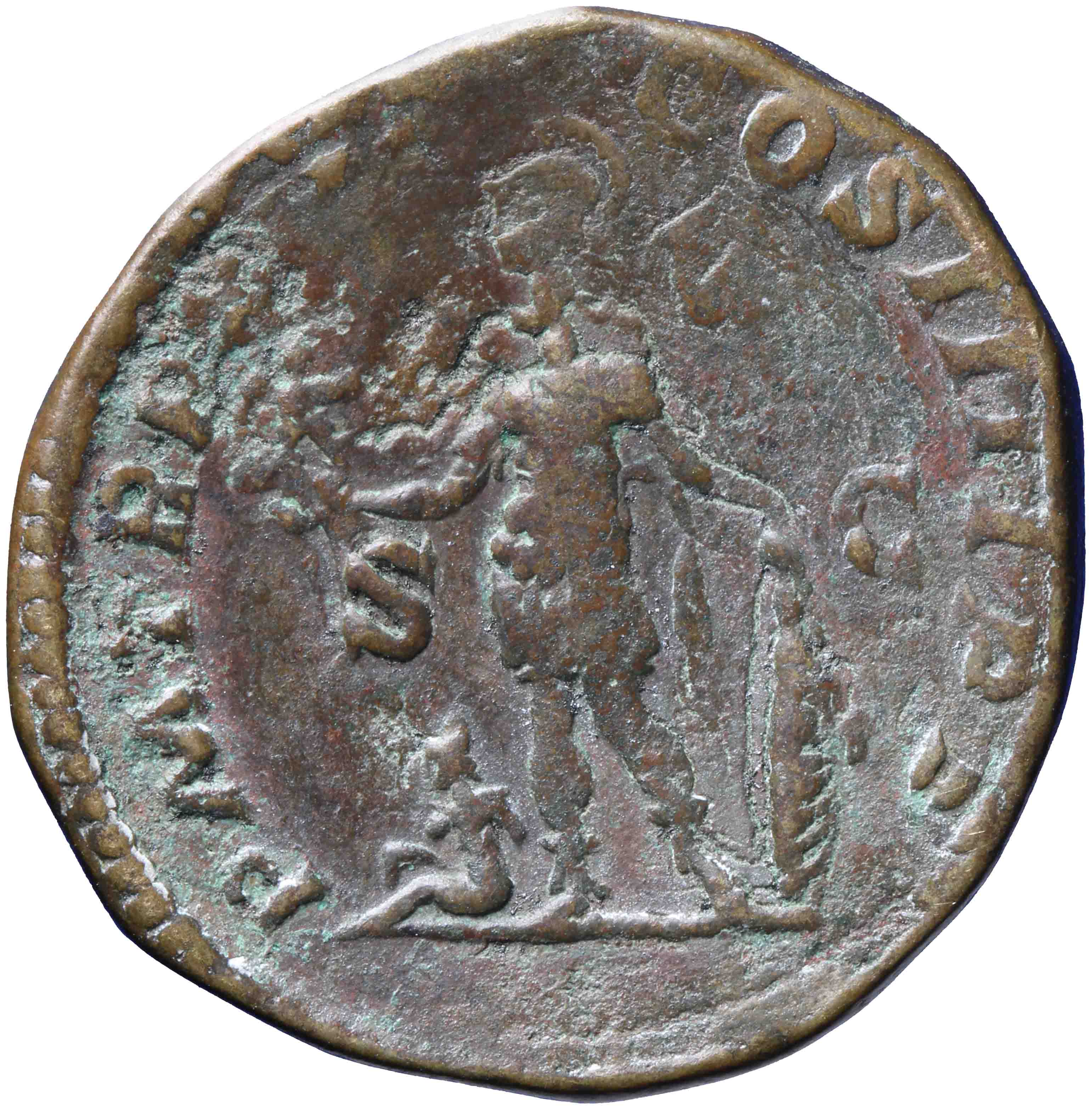 Afbeelding van de keerzijde. sestertius. Inventarisnummer:RO-06353