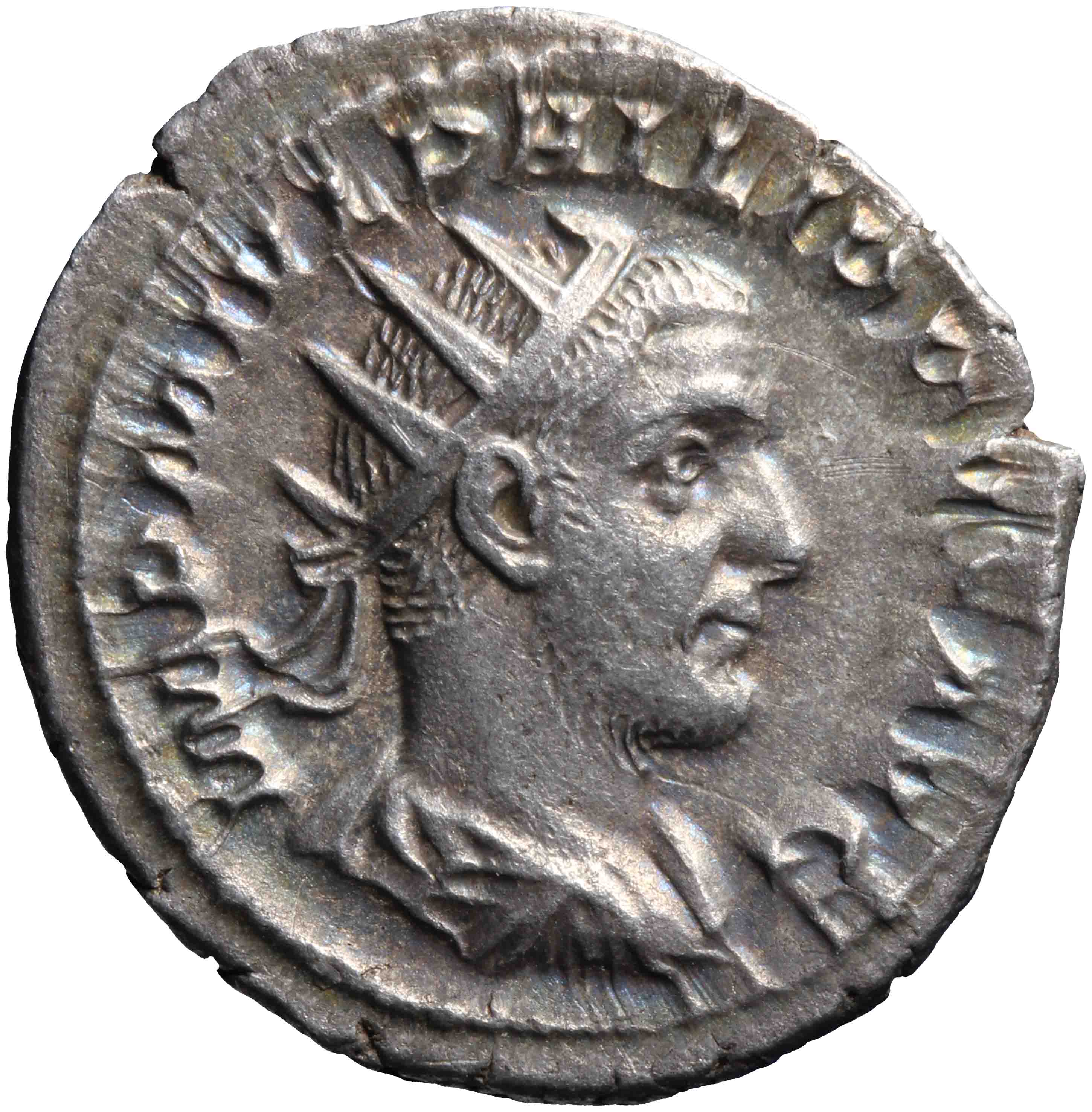Afbeelding van de voorzijde. antoninianus. Inventarisnummer:RO-07485