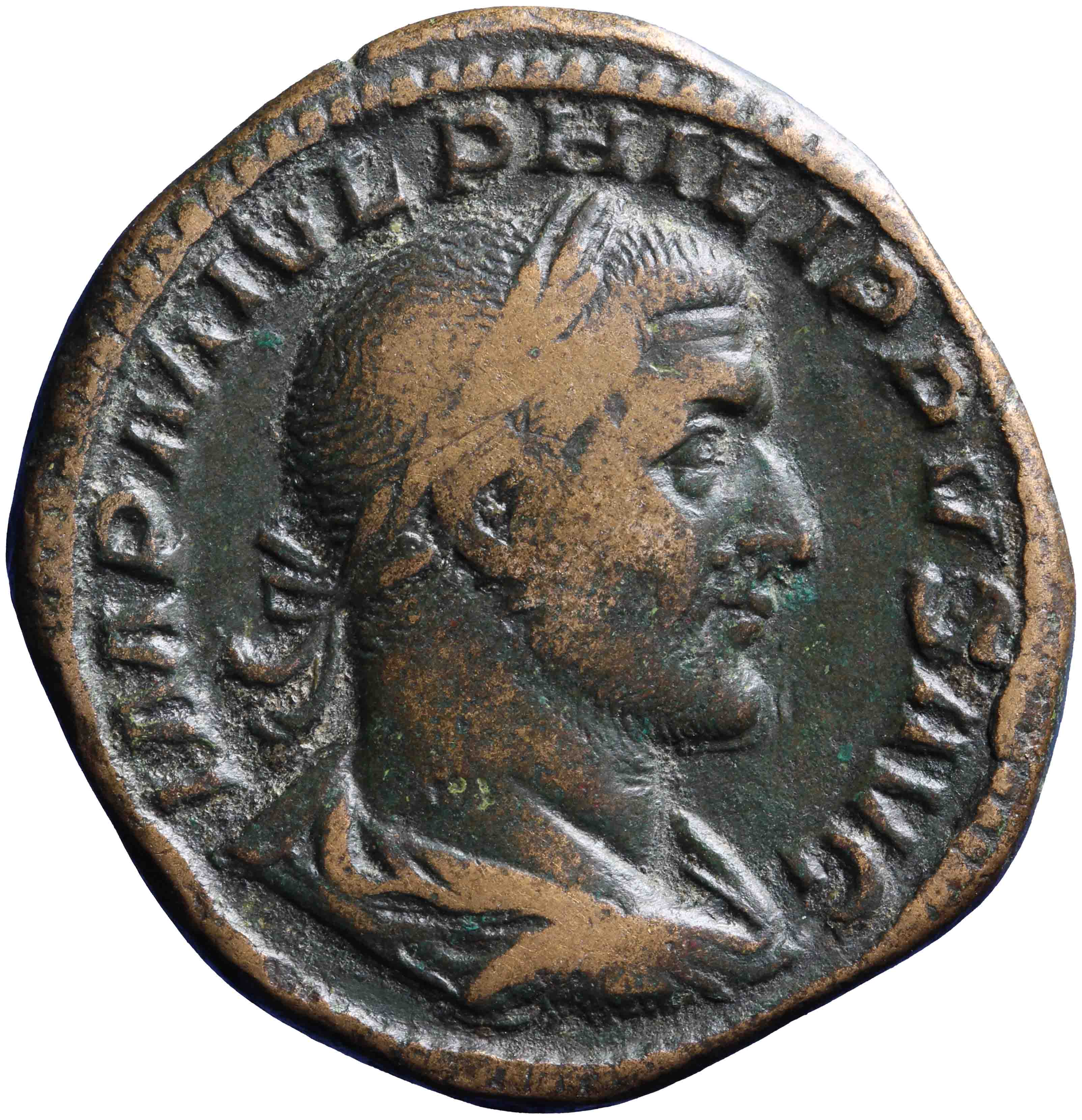 Afbeelding van de voorzijde. sestertius. Inventarisnummer:RO-07487