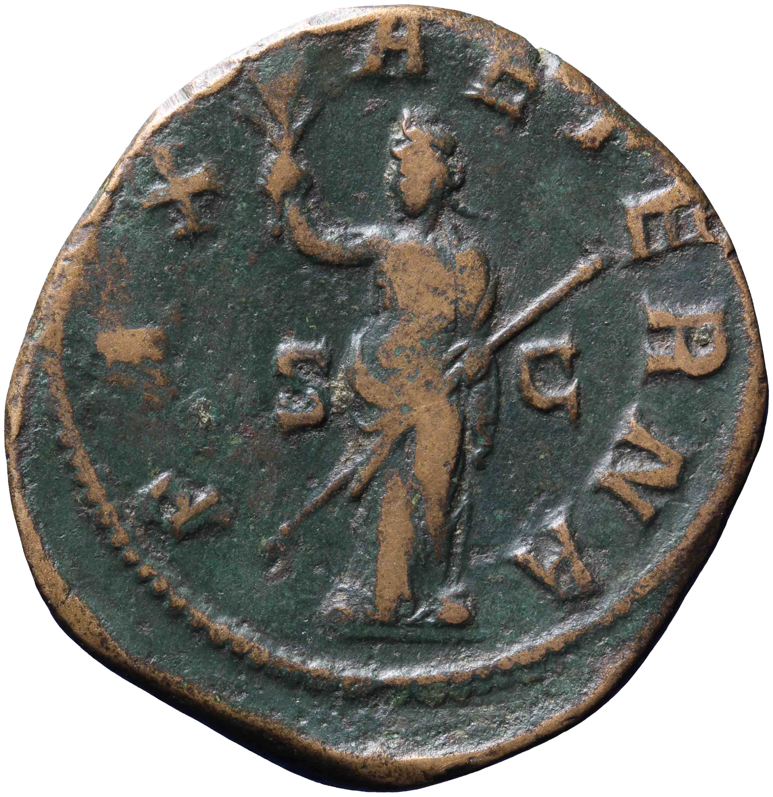 Afbeelding van de keerzijde. sestertius. Inventarisnummer:RO-07487