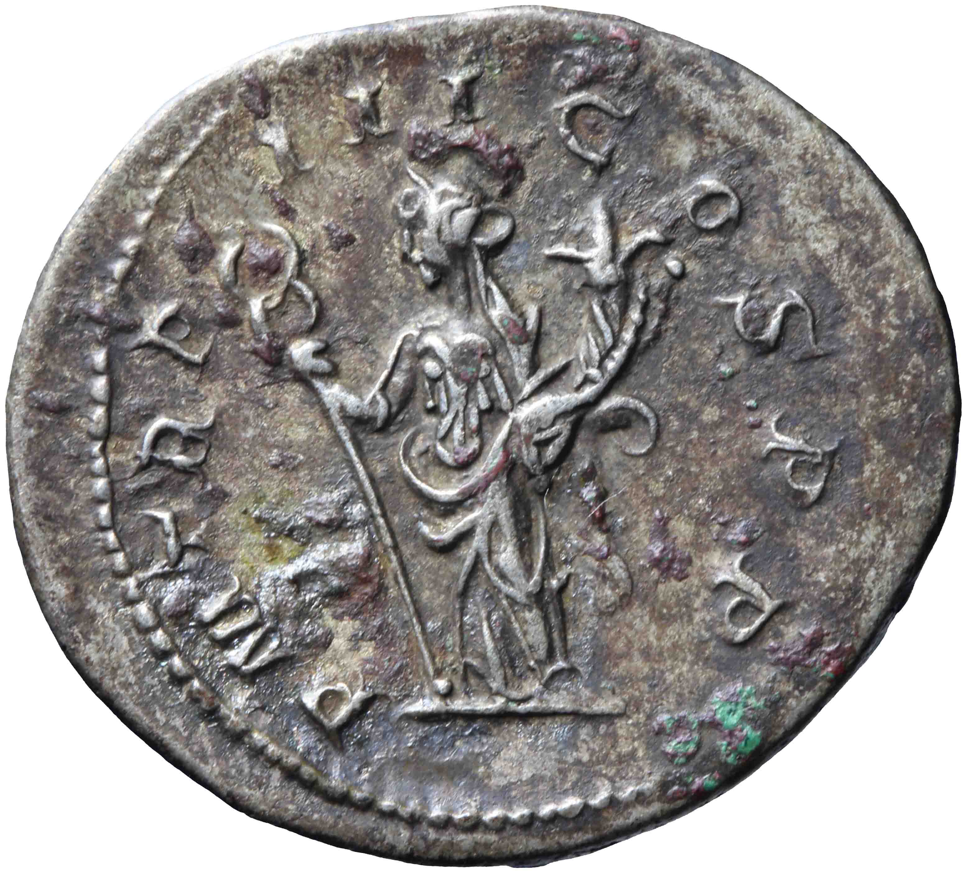 Afbeelding van de keerzijde. antoninianus. Inventarisnummer:RO-07493