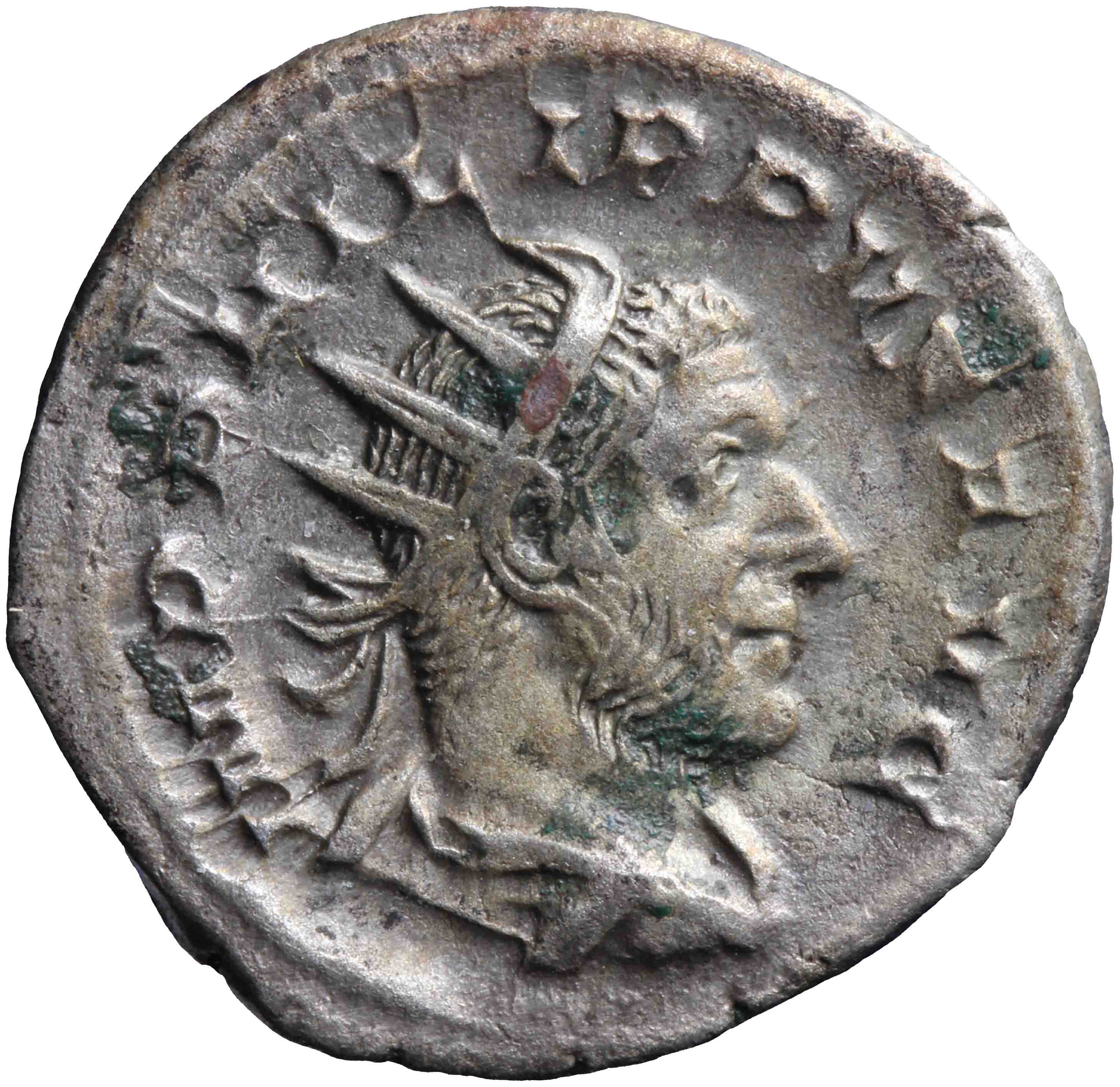 Afbeelding van de voorzijde. antoninianus. Inventarisnummer:RO-07528