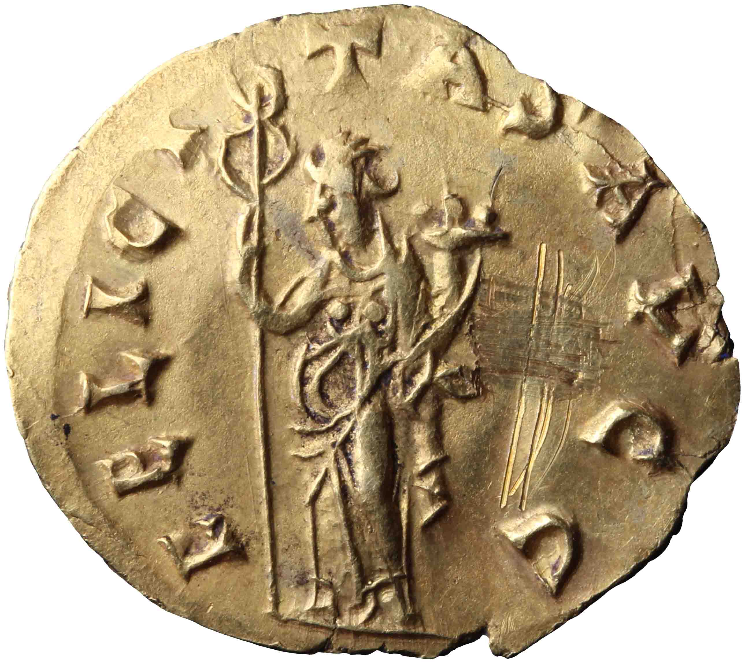 Afbeelding van de keerzijde. aureus. Inventarisnummer:RO-07940