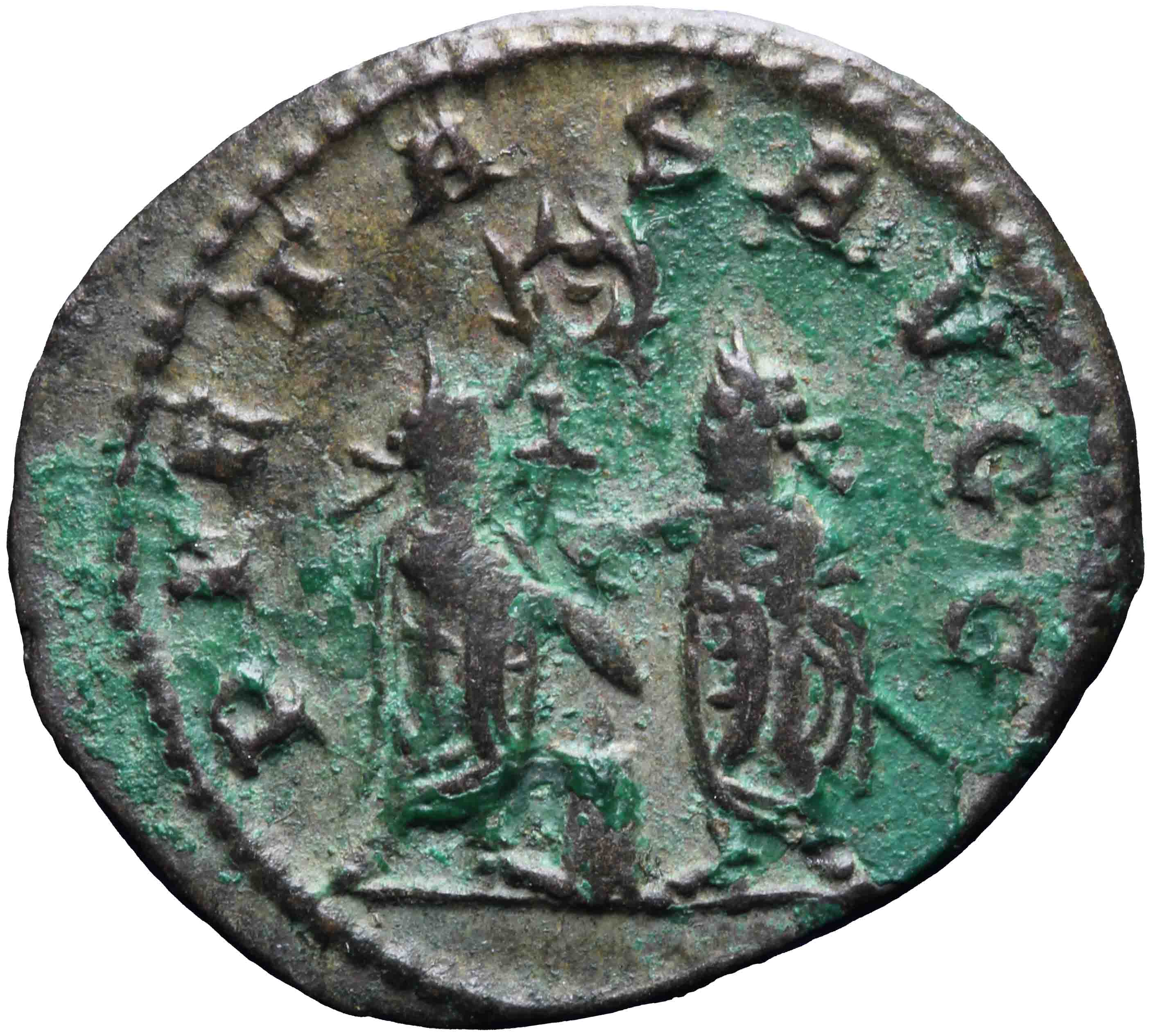 Afbeelding van de keerzijde. antoninianus. Inventarisnummer:RO-07973