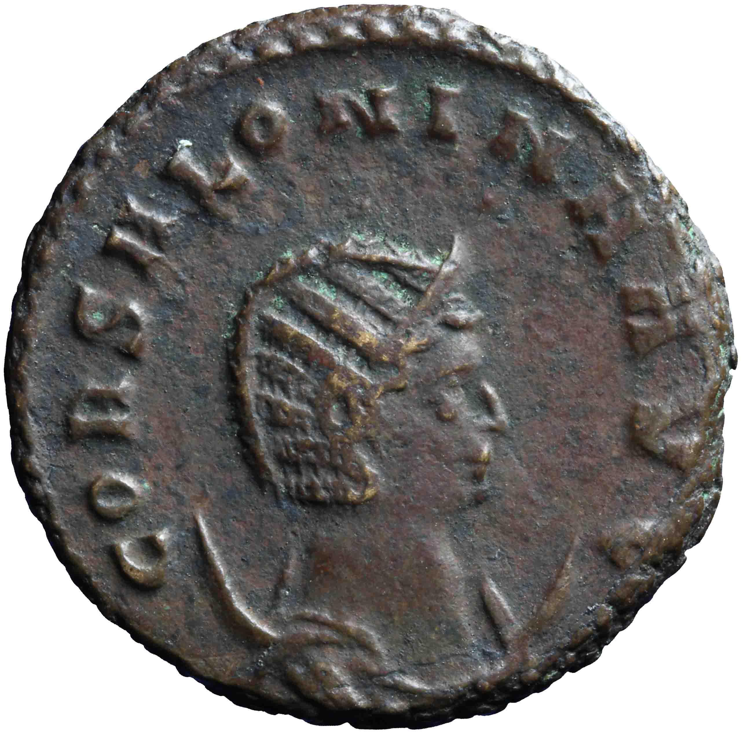 Afbeelding van de voorzijde. antoninianus. Inventarisnummer:RO-08425